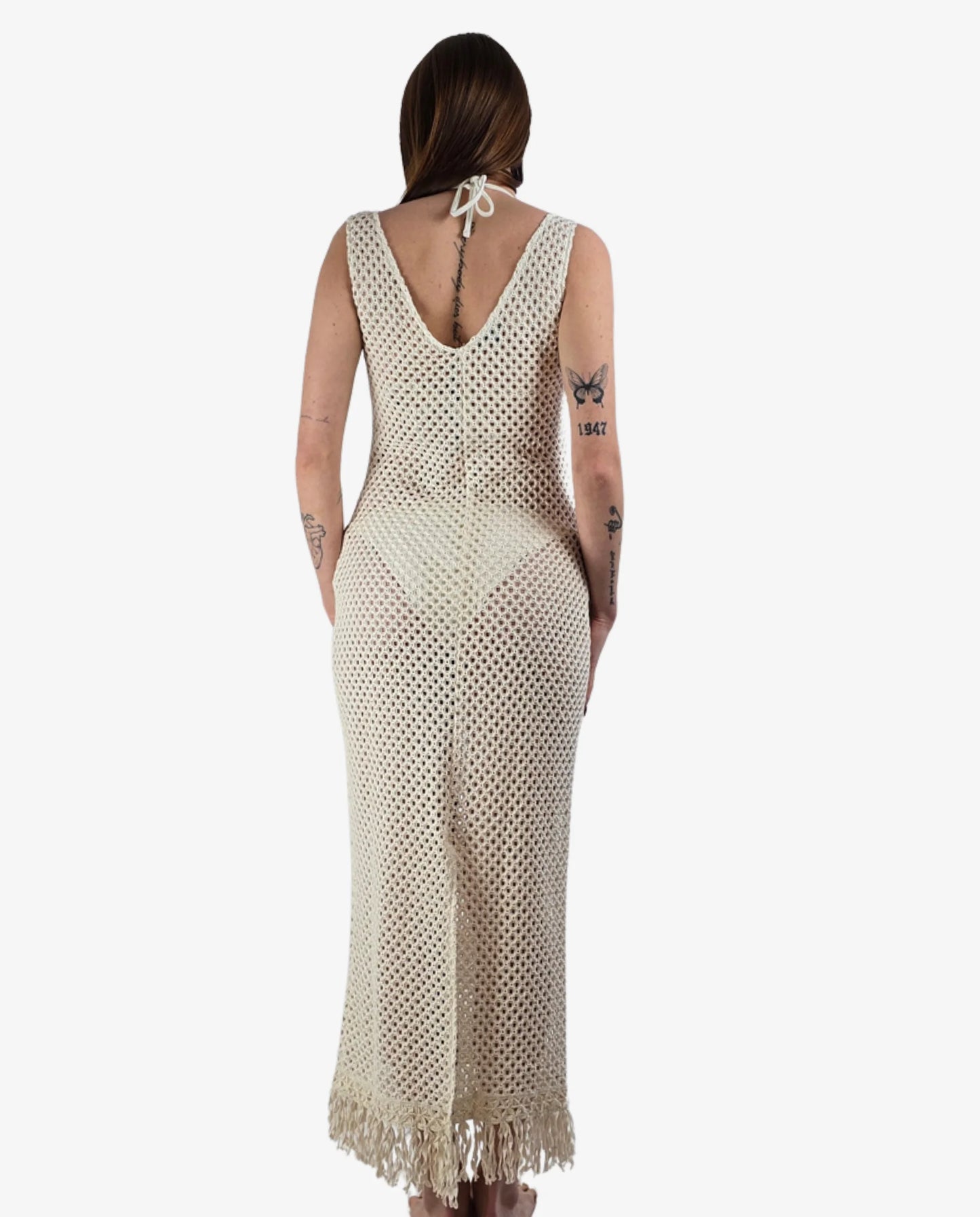 Abito Lungo Miss Bikini Rete Avorio