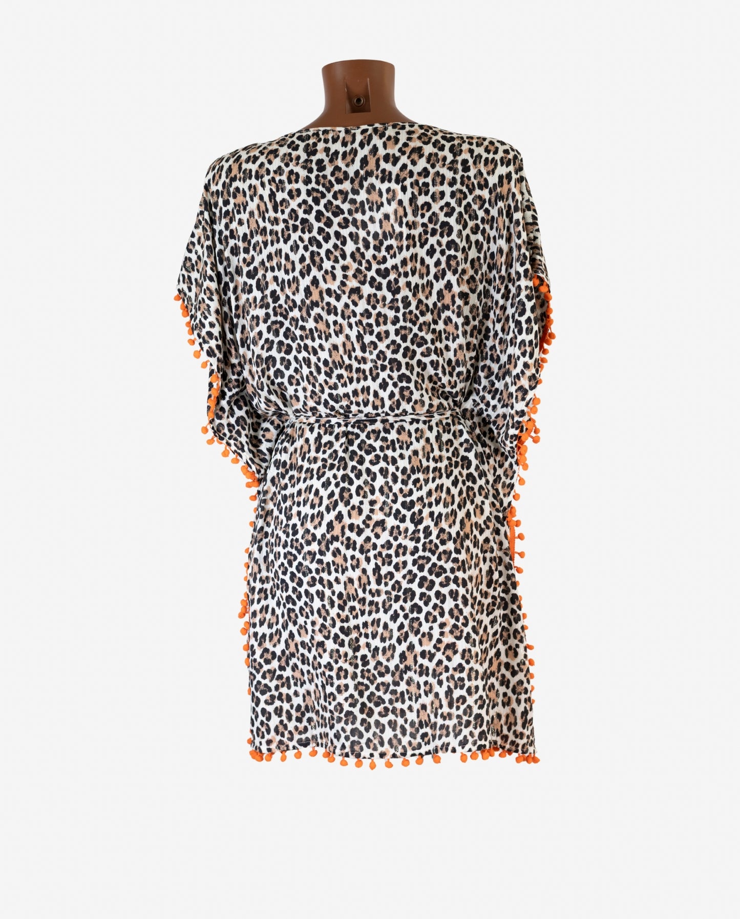 Caftano Corto Fantasia Animalier con Ricamo Farfalla — 2Bekini