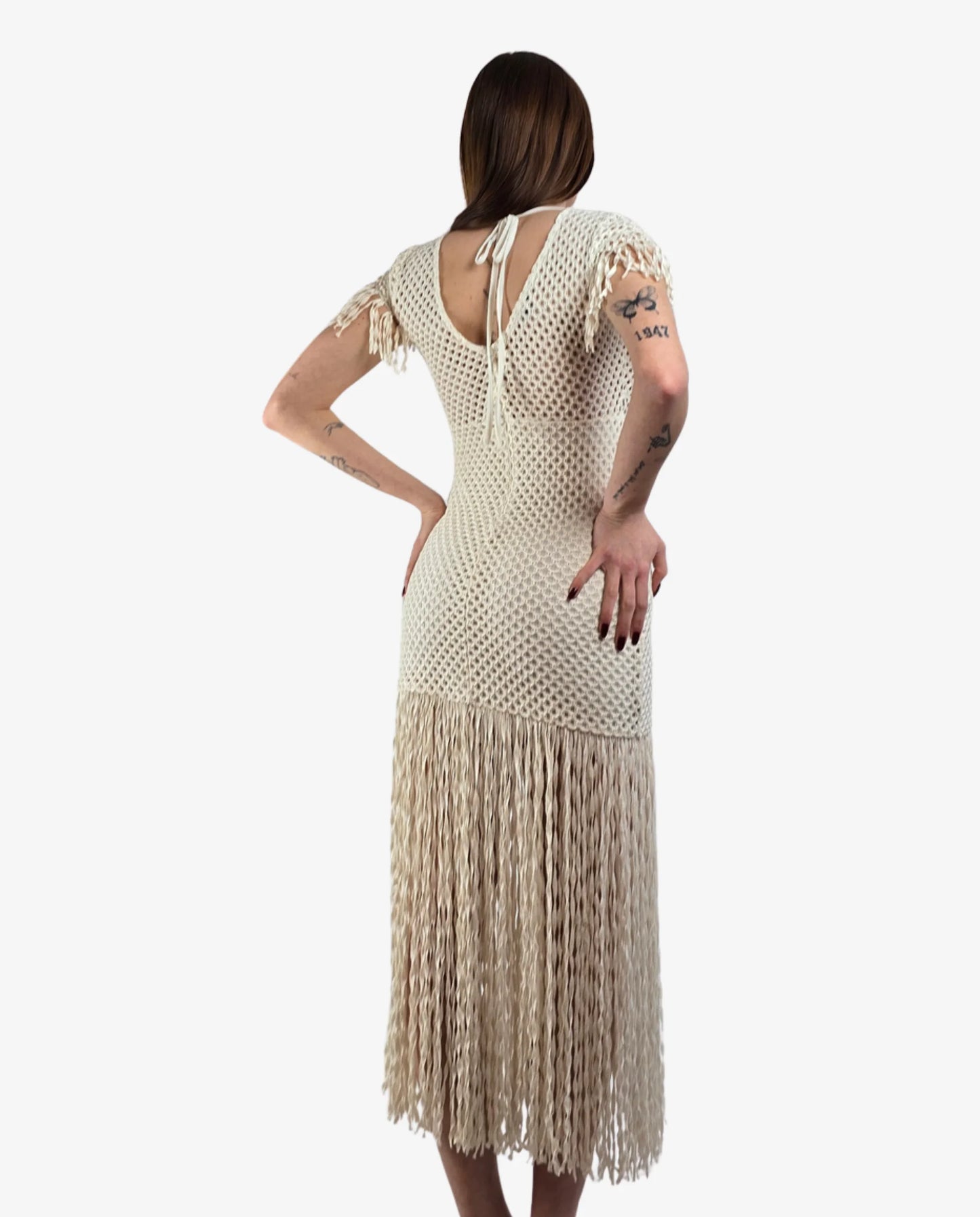 Abito Lungo Miss Bikini Rete Avorio