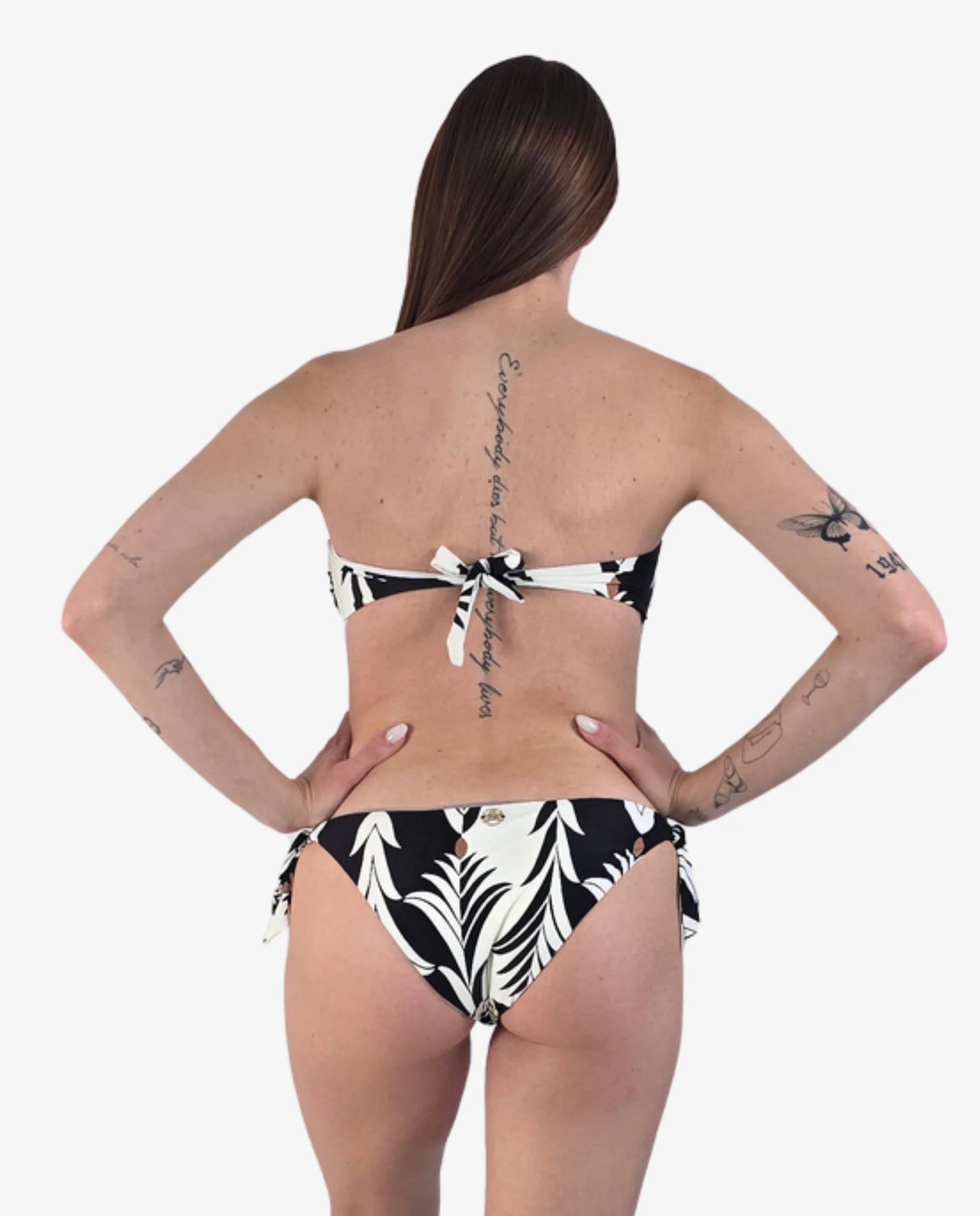 Bikini Fascia Stampa Sterlizia Nera con Cut-out – IU