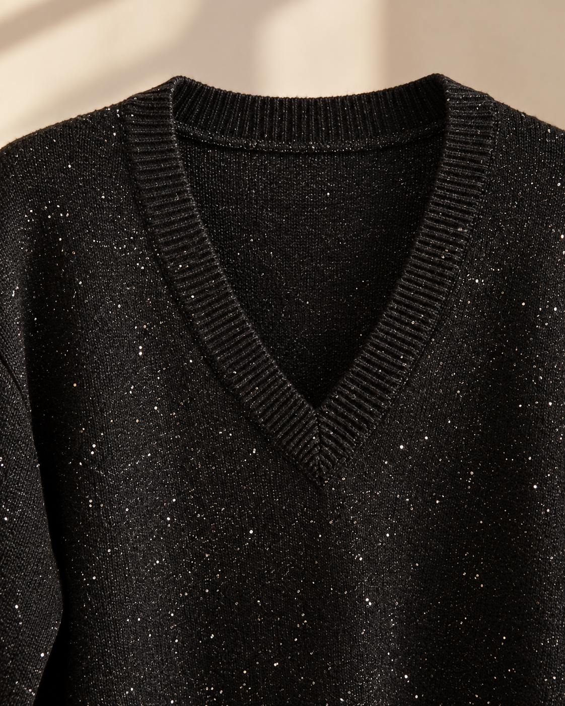 Pullover con Paillettes Nero Iconique