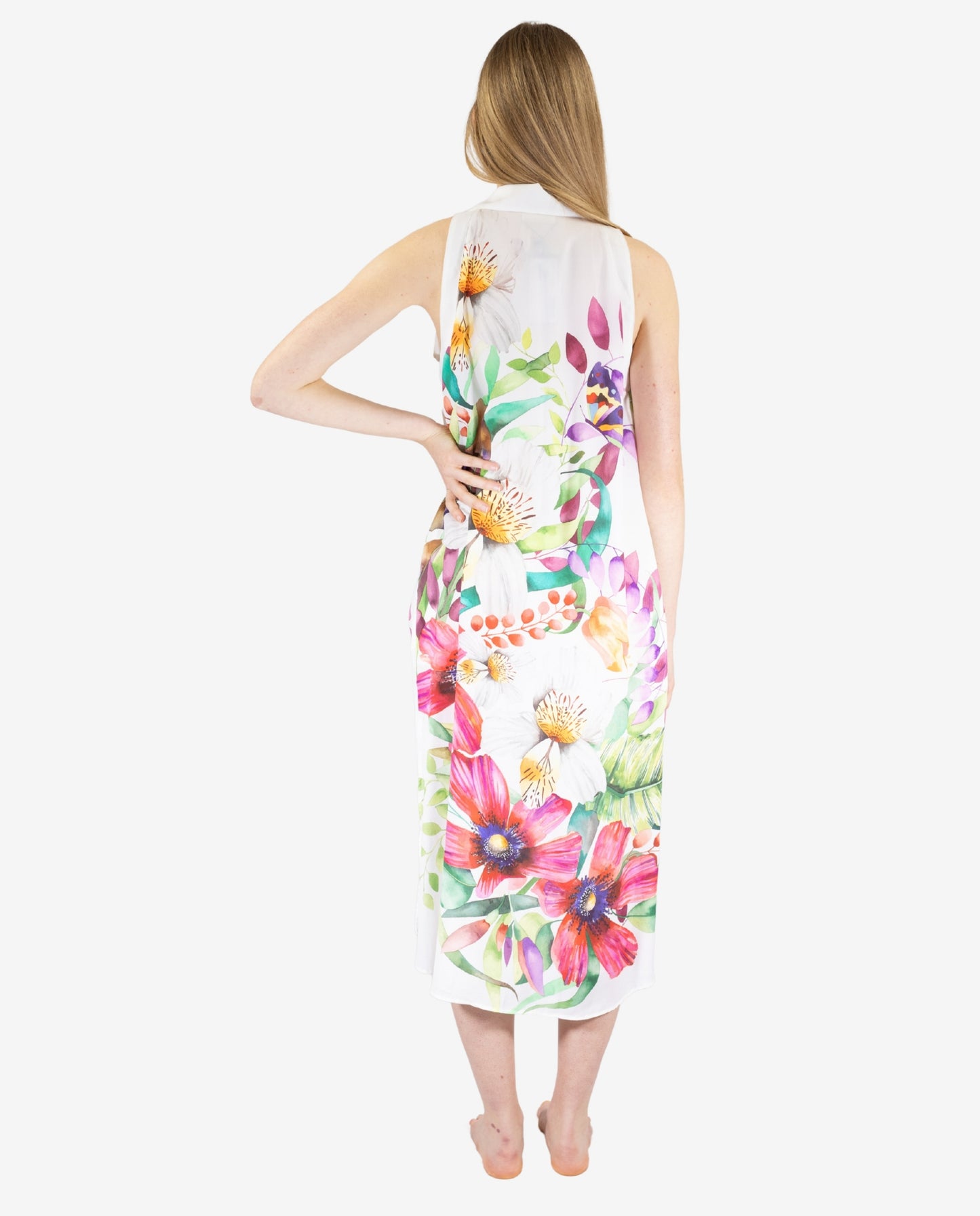 Chemisier Midi Stampa Floreale Botanica