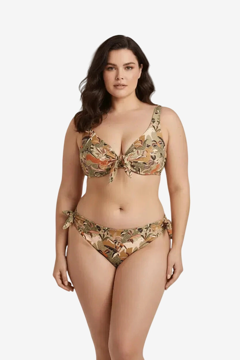 Costume Donna Bikini Imbottito Con Ferretto, Doppia Allacciatura E Slip Annodato Due Pezzi Donna Mare Piscina