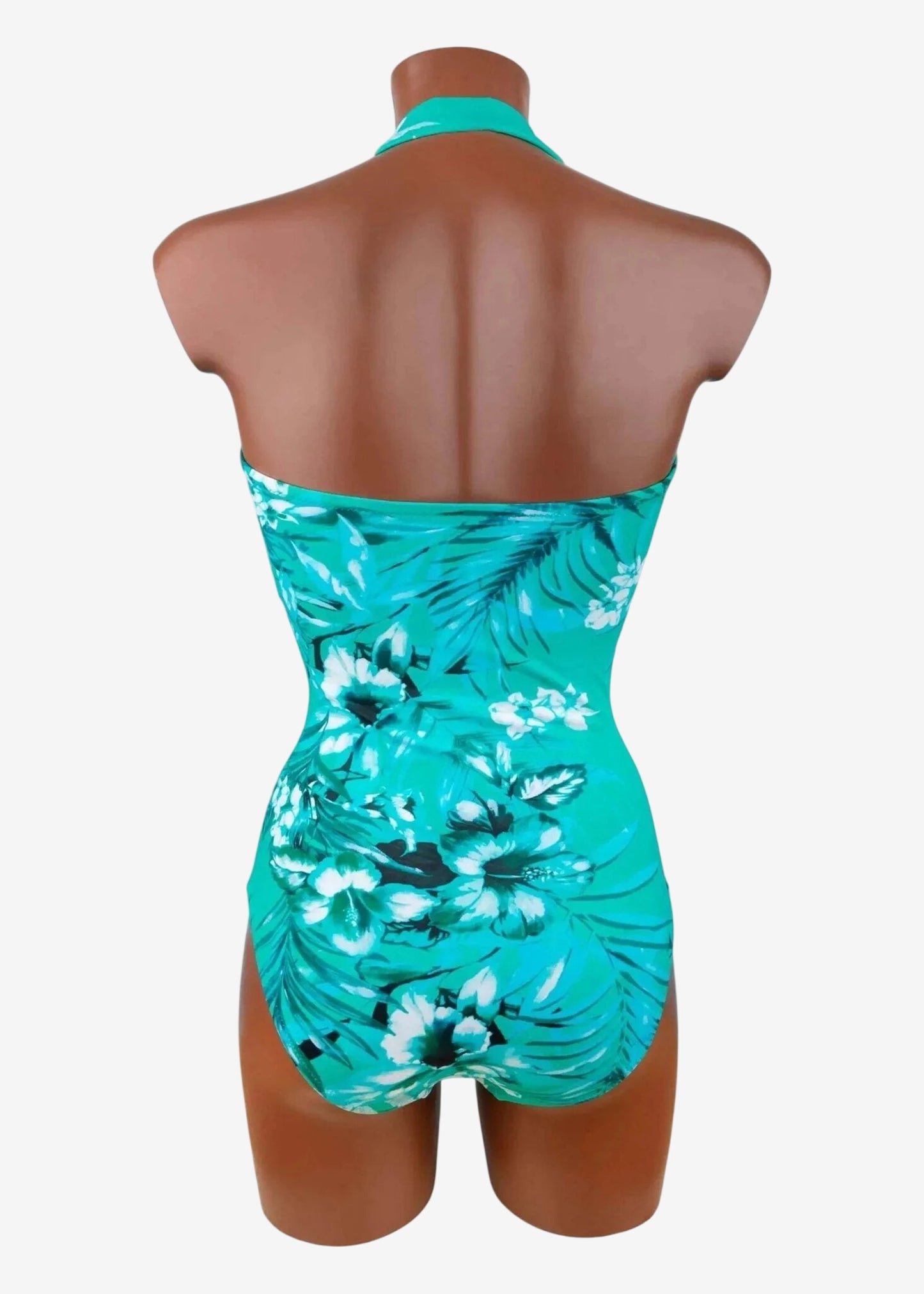 Costume intero Roidal a bustier con stampa floreale sui toni dell'acqua e spallina rimovibile.