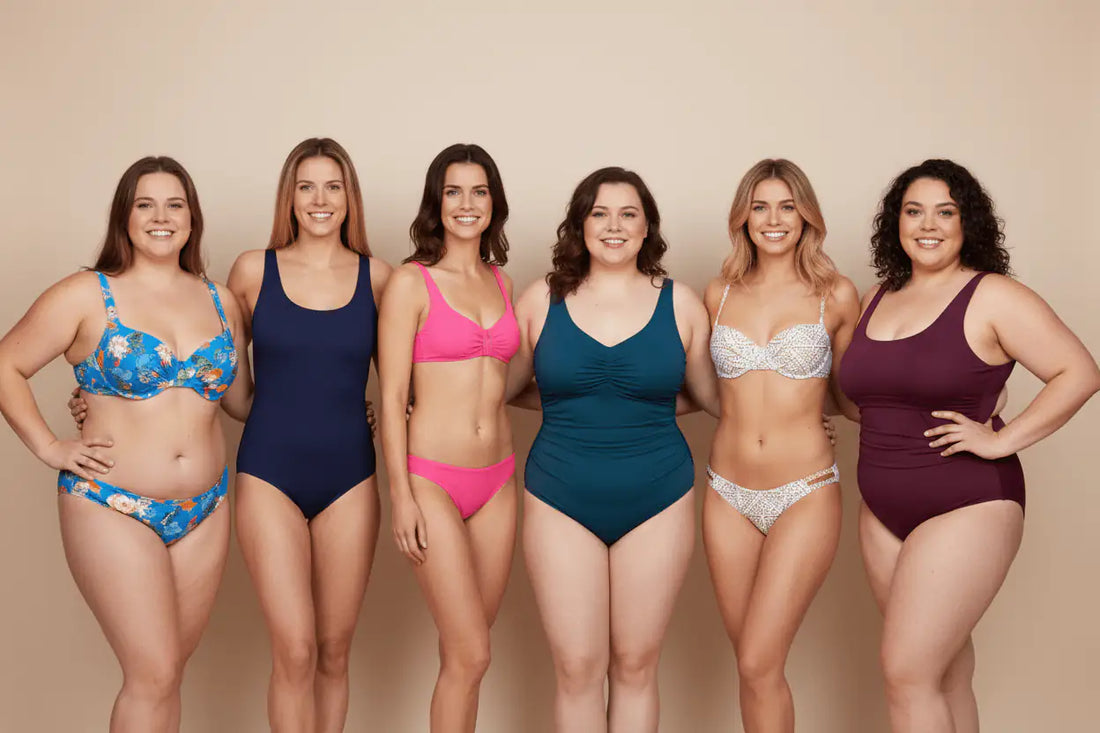 Donne di diverse corporature indossano costumi da bagno Soho Moda Mare Made in Italy