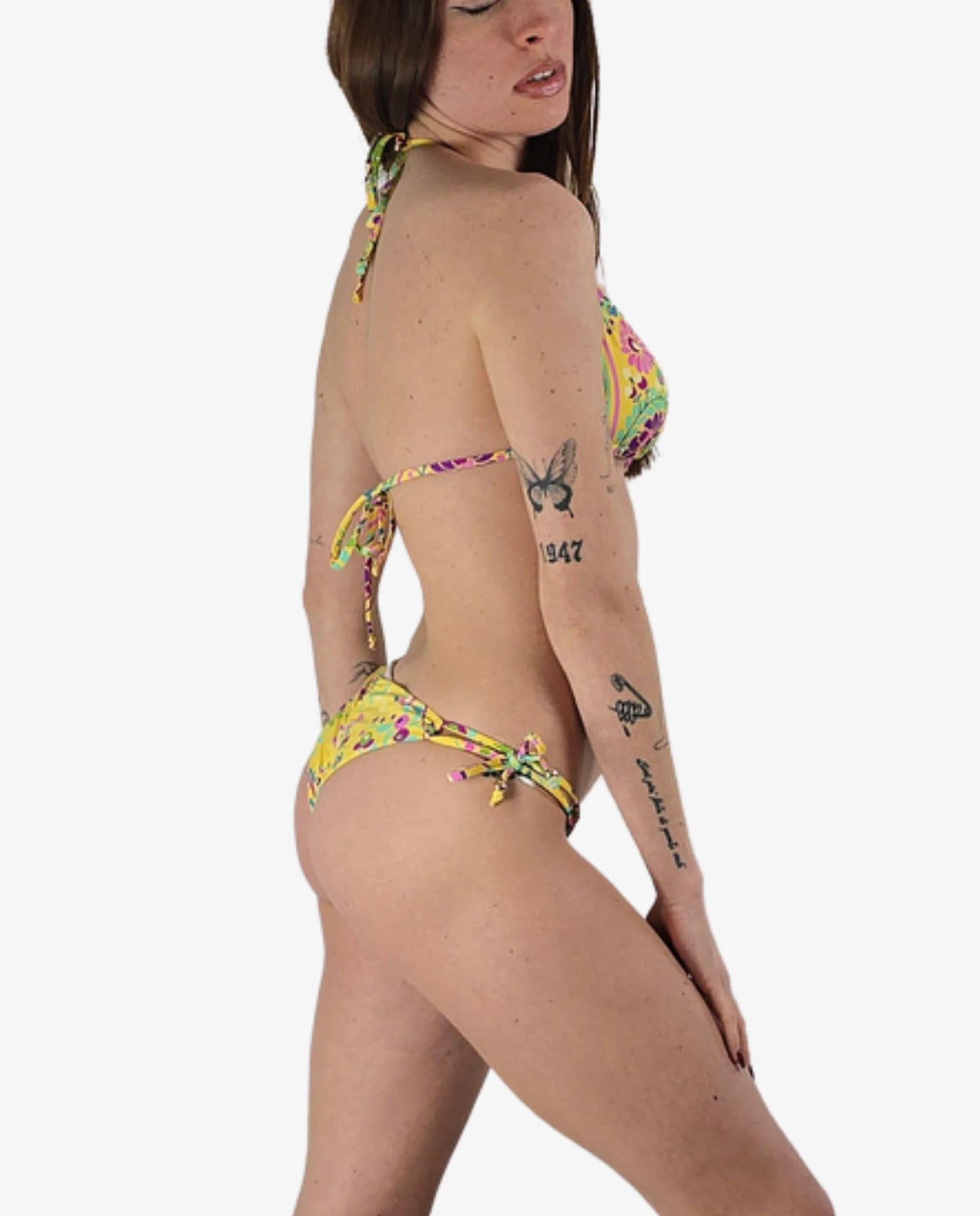 Bikini Triangolo Miss Bikini Fantasia Fiori Giallo