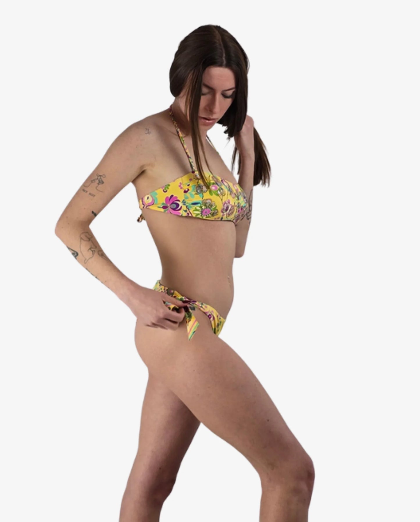 Bikini Fascia Miss Bikini Fantasia Fiori Bianco e Giallo
