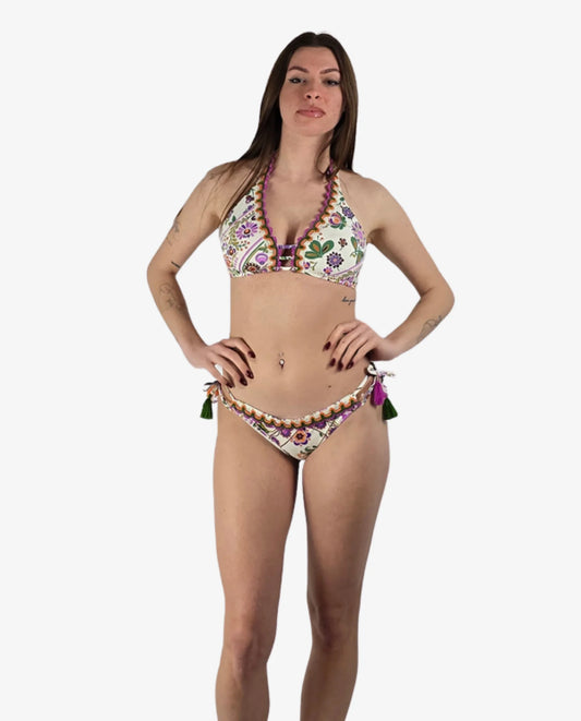 Bikini Vela Miss Bikini Fantasia Fiori Bianco