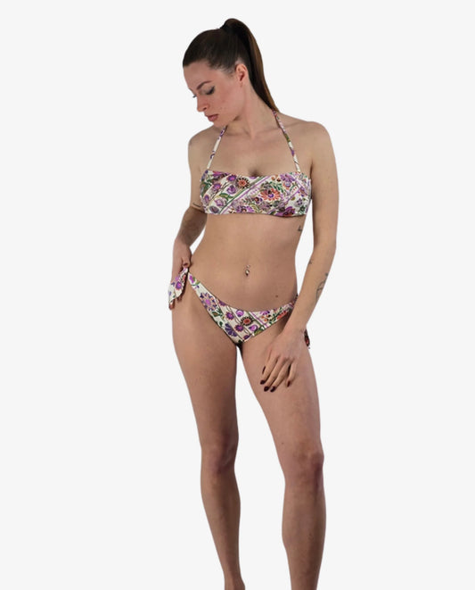 Bikini Fascia Miss Bikini Fantasia Fiori Bianco e Giallo