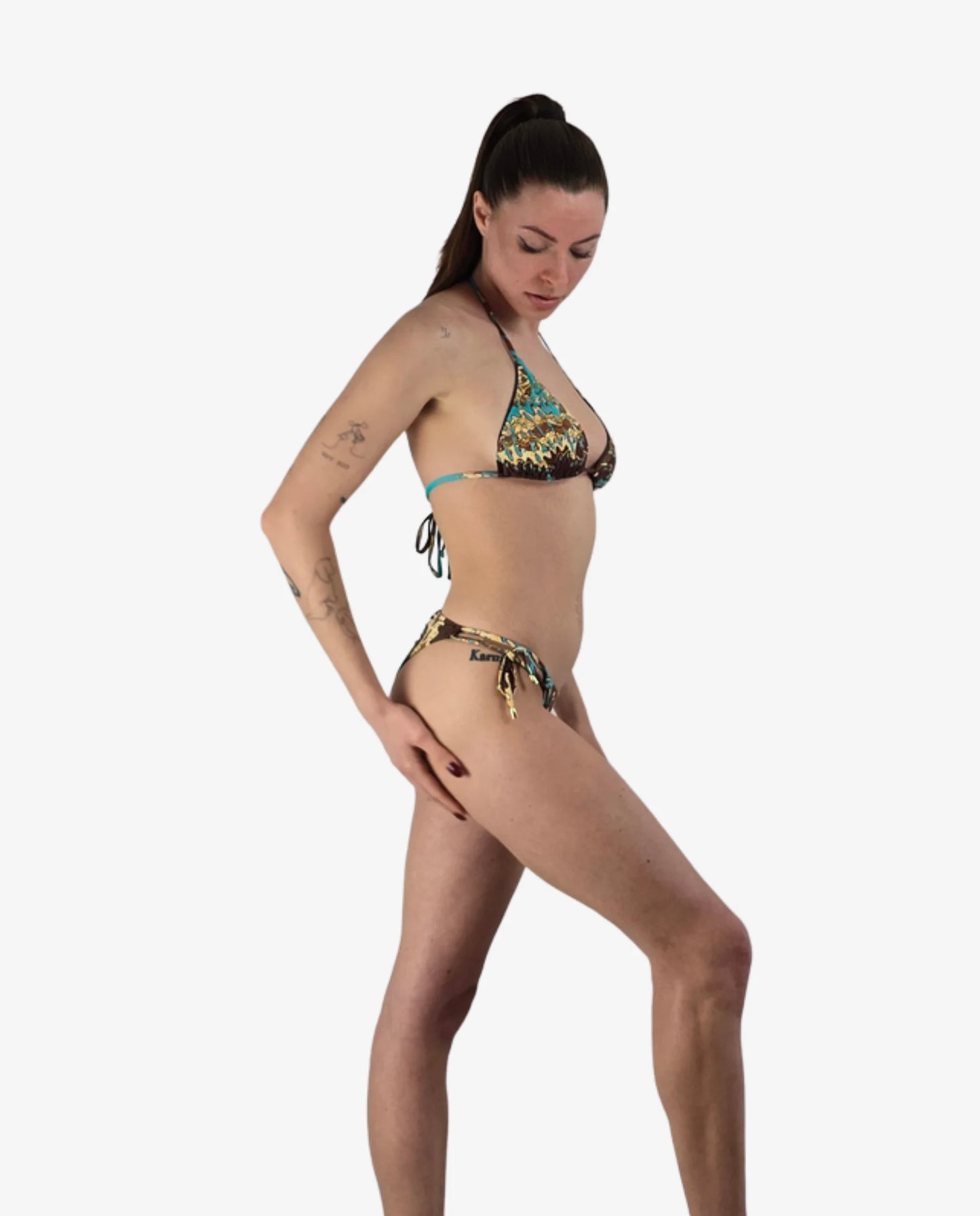 Bikini Triangolo Miss Bikini Fantasia Moro e Turchese