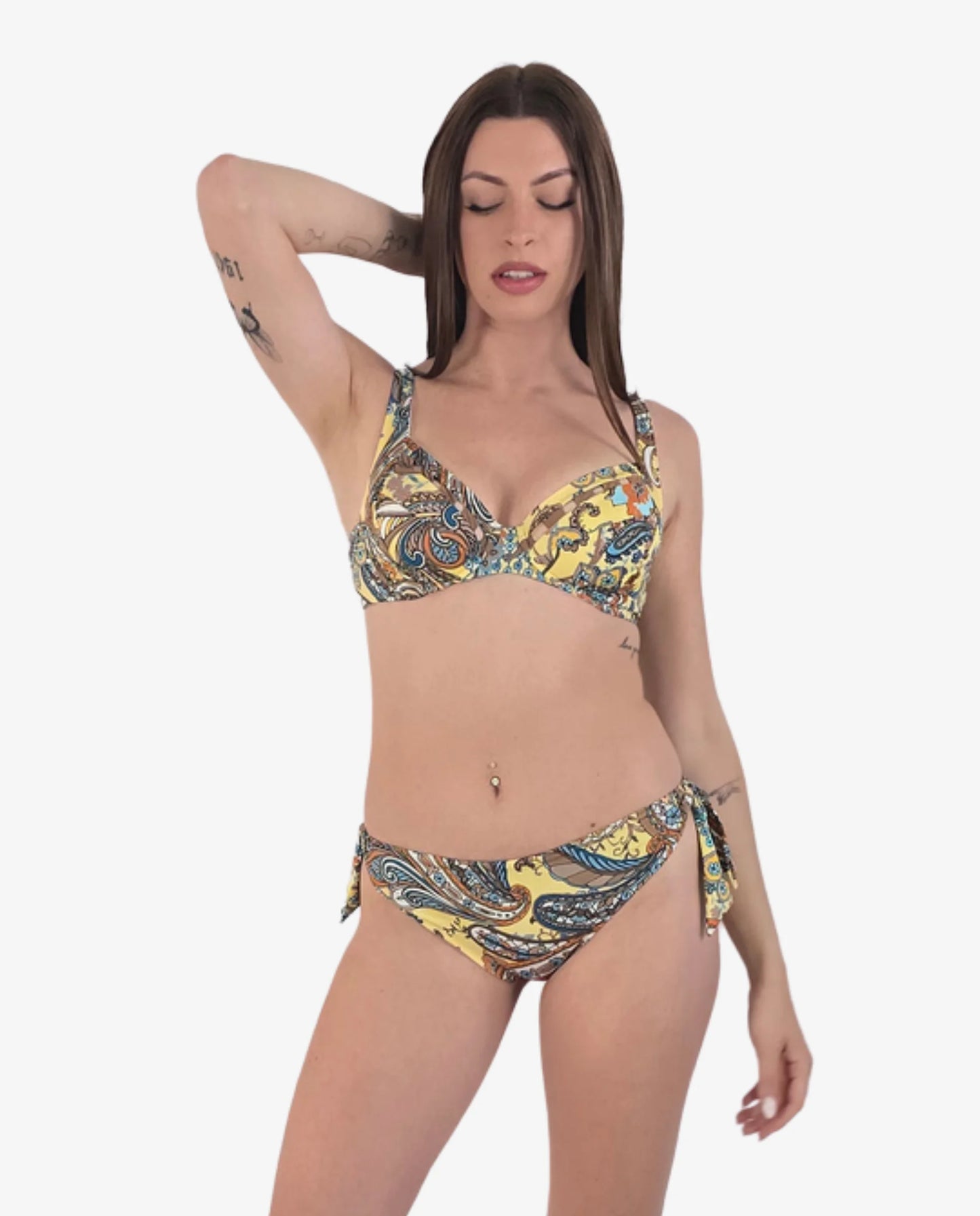 Bikini con Ferretto Stampa Paisley Giallo – Marette