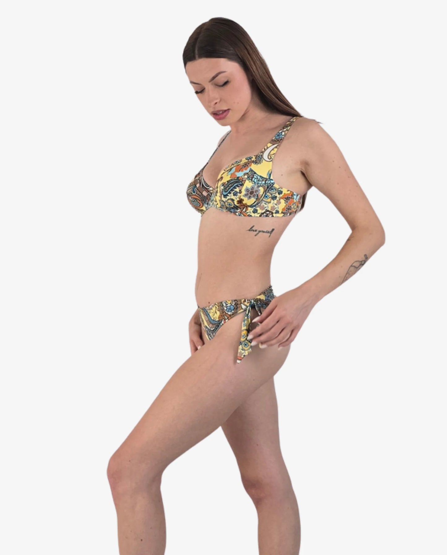 Bikini con Ferretto Stampa Paisley Giallo – Marette