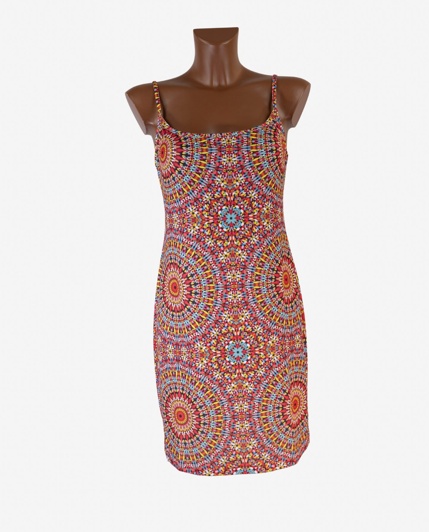Abito Corto Aderente Fantasia Mandala Multicolor — 2Bekini