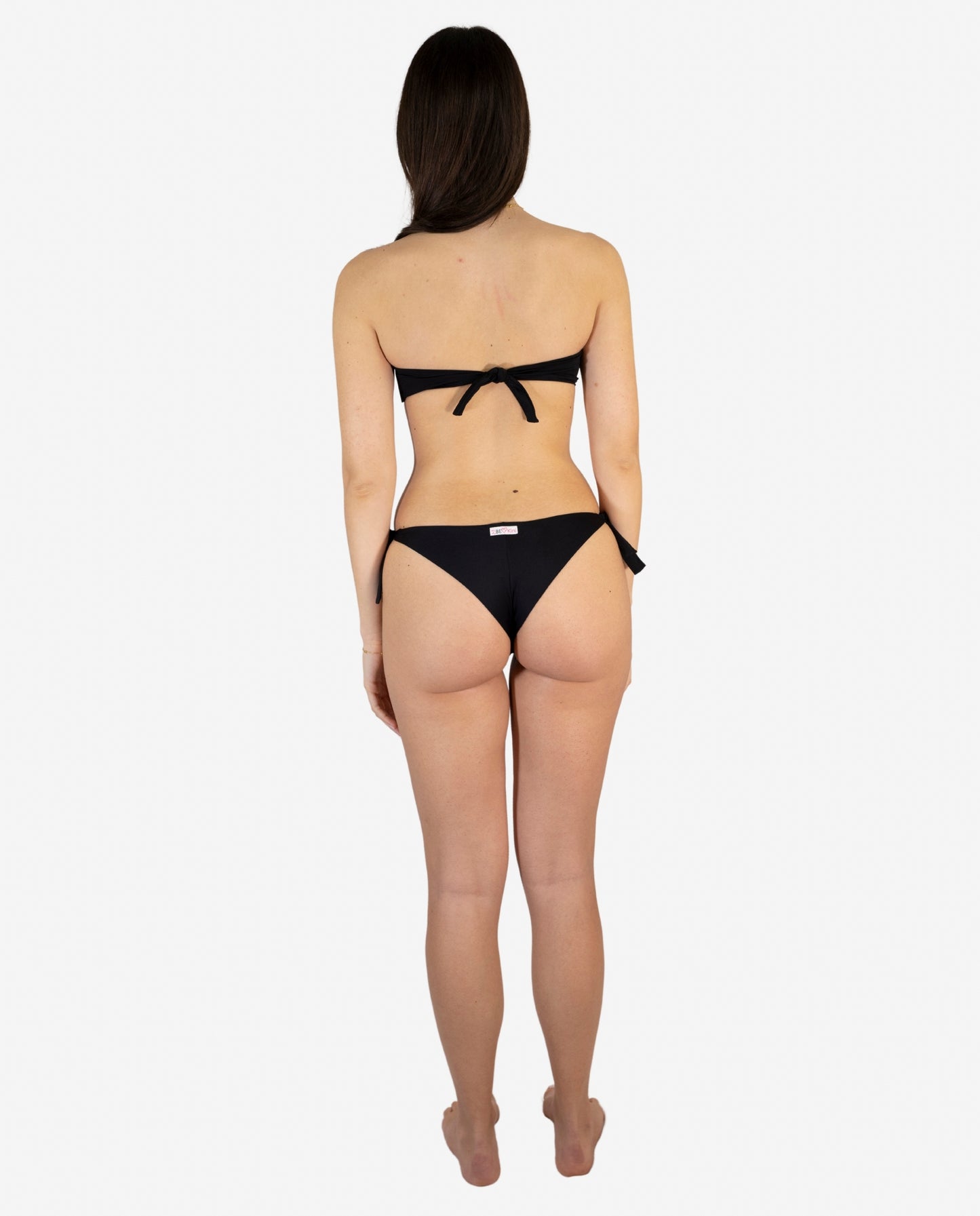 Bikini Fascia Nero con Stampa Zebrata Oro e Strass — 2Bekini