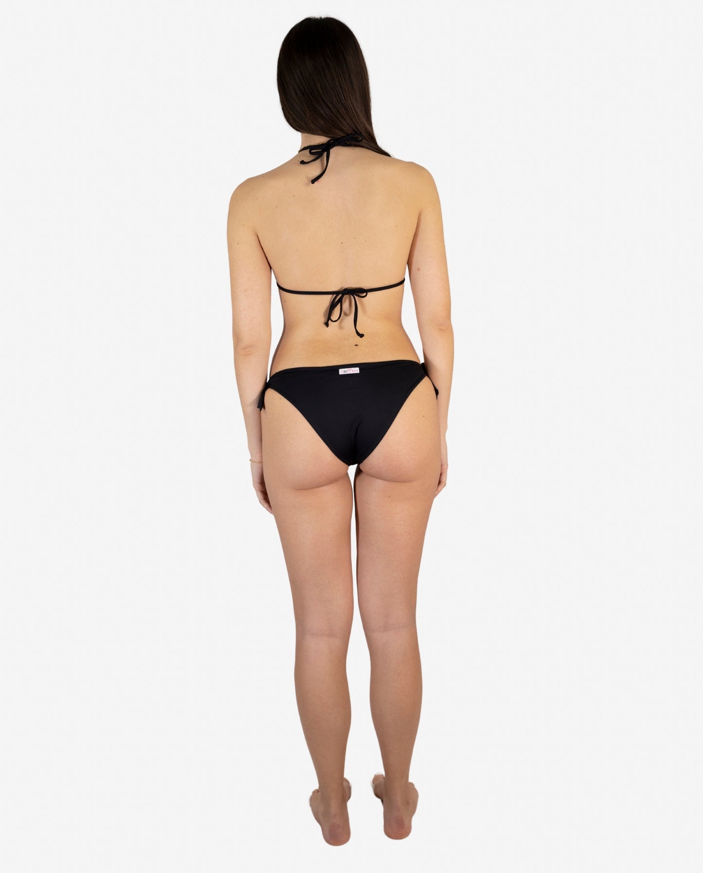 Bikini Triangolo Nero con Top Zebrato Oro e Strass — 2Bekini