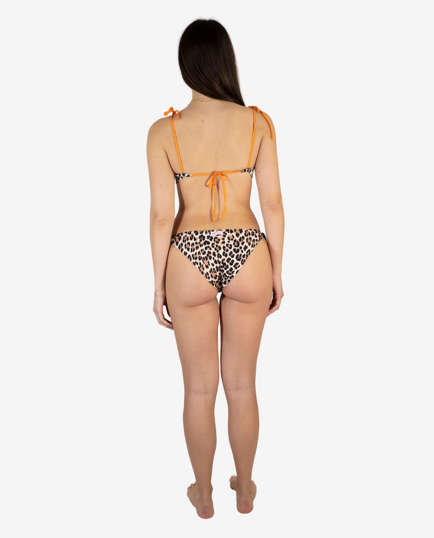 Bikini Bralette Animalier con Ricamo Floreale Arancio — 2Bekini