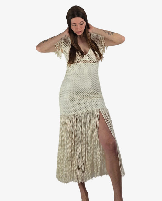 Abito Lungo Miss Bikini Rete Avorio