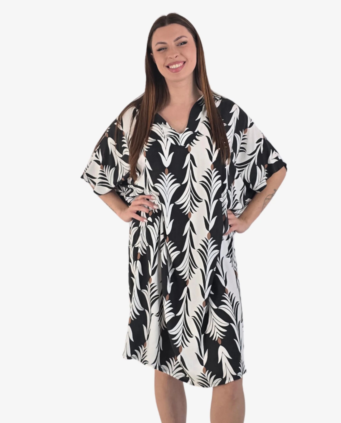 Kaftan Corto Stampa Sterlizia Nera – IU