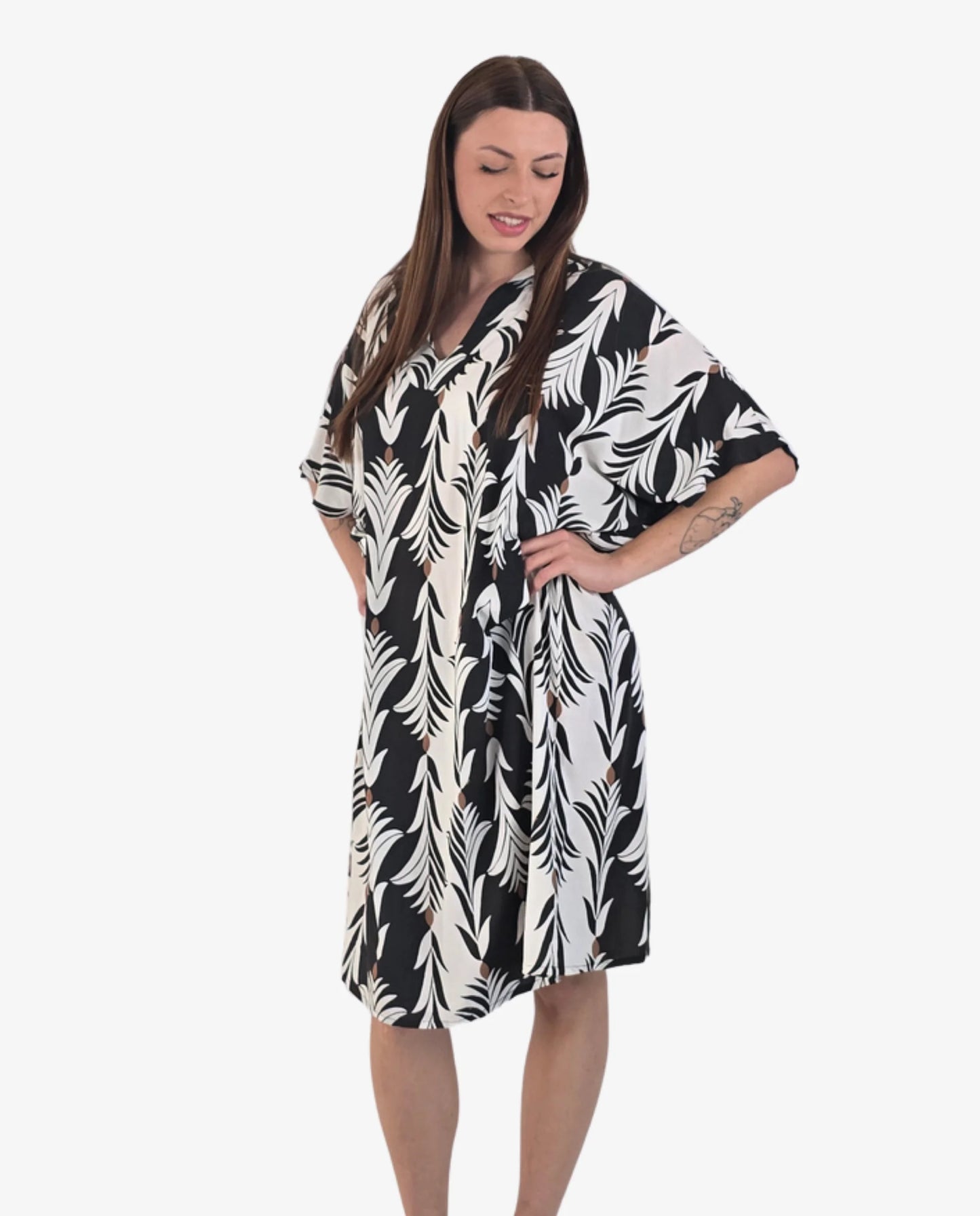 Kaftan Corto Stampa Sterlizia Nera – IU
