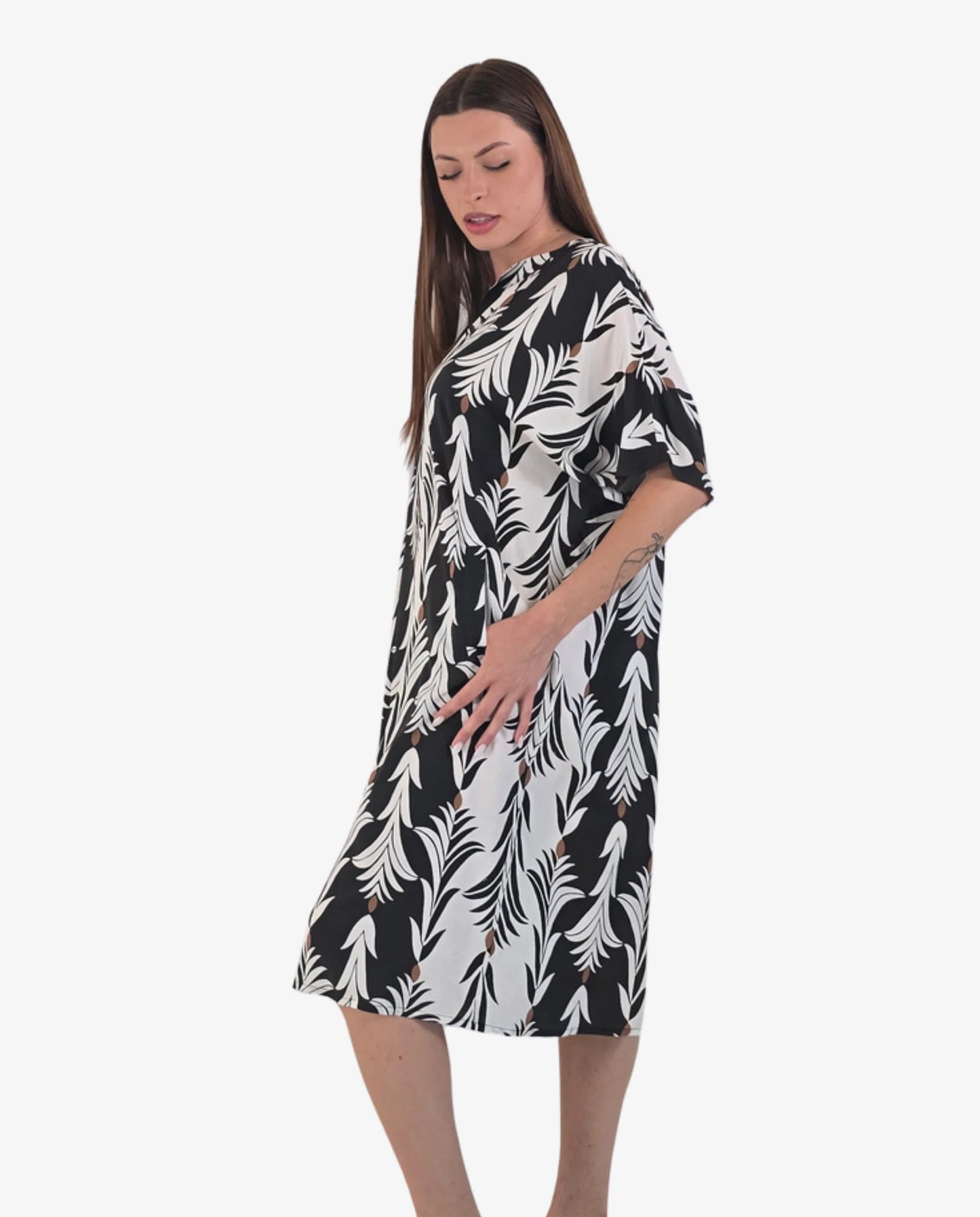 Kaftan Corto Stampa Sterlizia Nera – IU