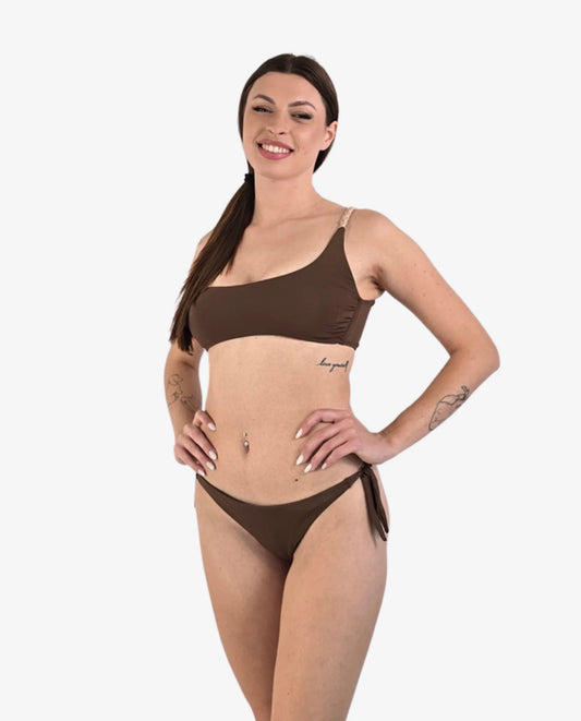 Bikini Monospalla Marrone Cioccolato — Vista Mare