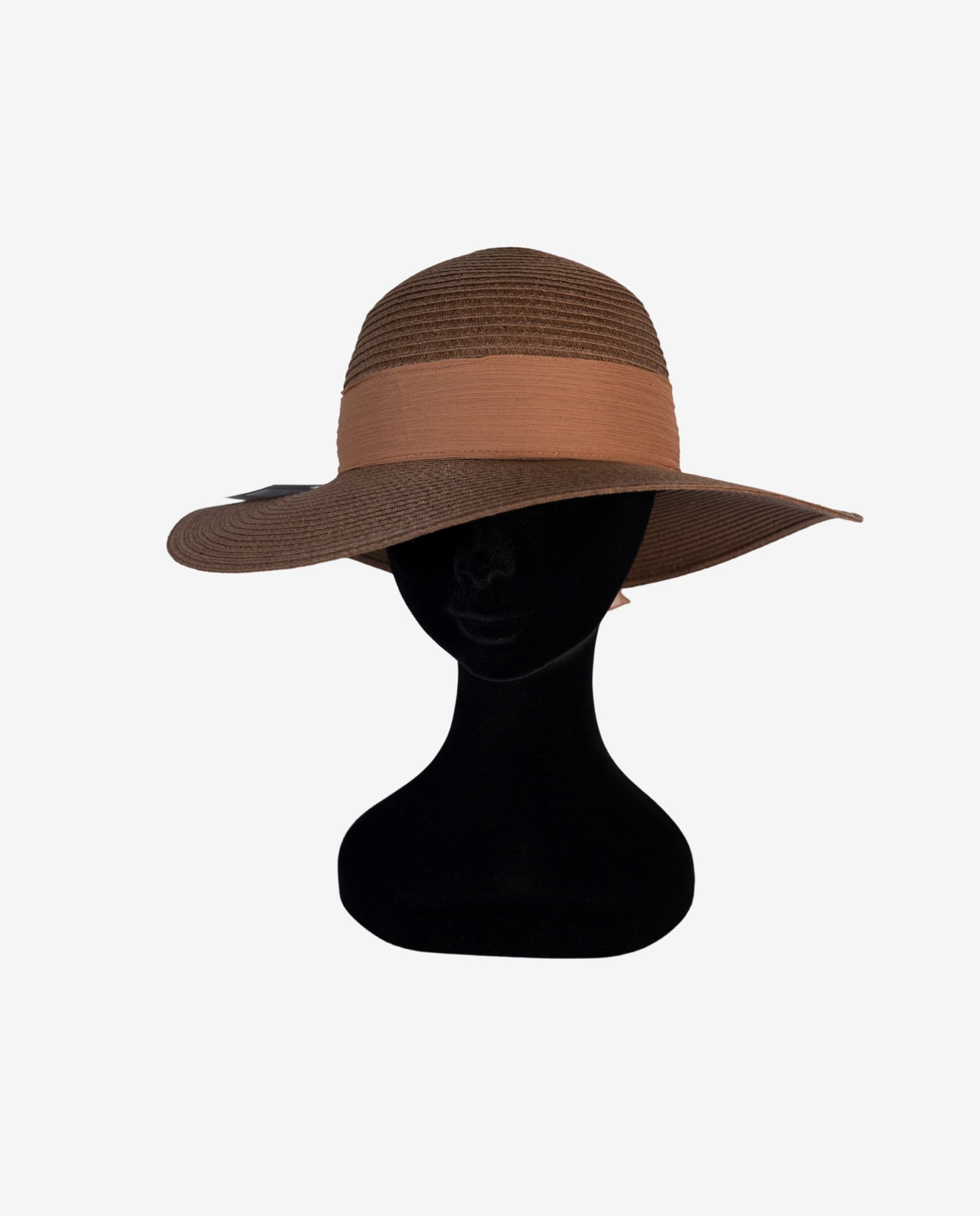 Cappello Floppy Cioccolato Nastro Rosa Antico - Adrian