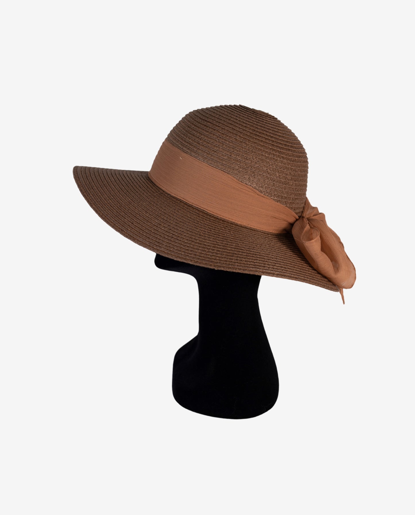 Cappello Floppy Cioccolato Nastro Rosa Antico - Adrian