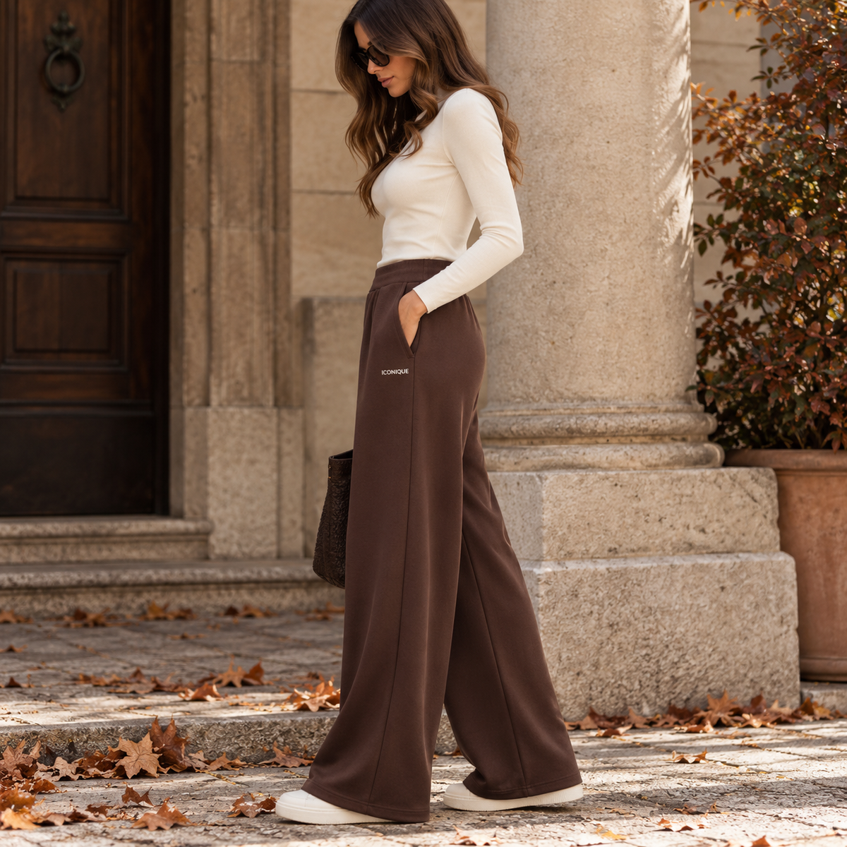 Pantalone in Felpa Marrone Iconique