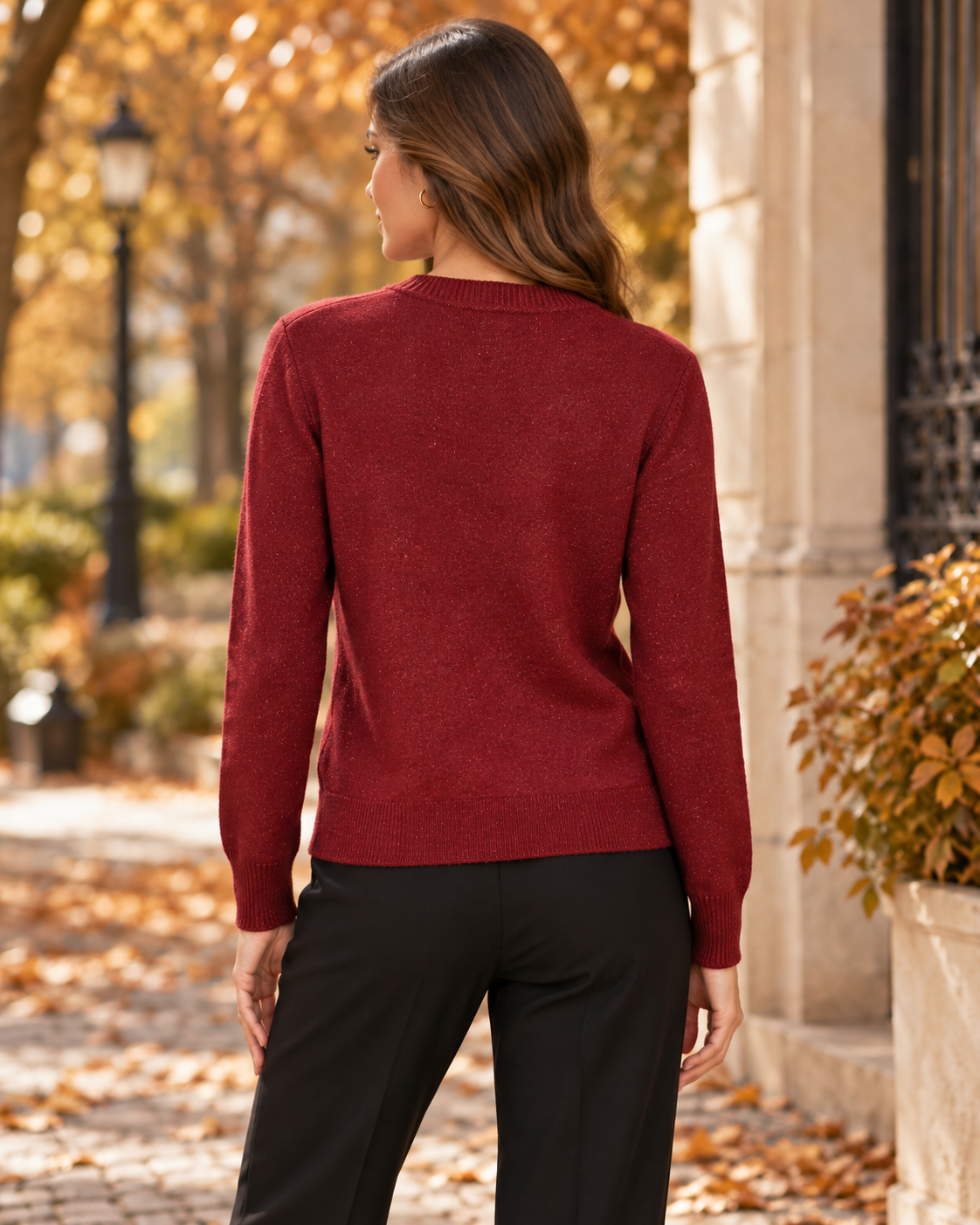 Pullover con Paillettes Borgogna Iconique