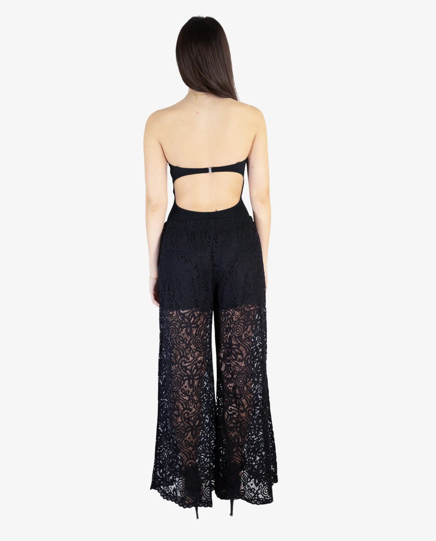 Pantalone Palazzo in Pizzo Nero