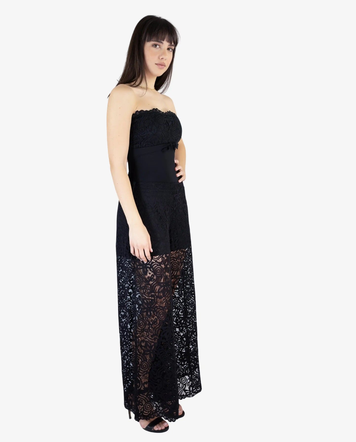 Pantalone Palazzo in Pizzo Nero