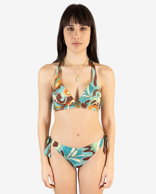 Bikini Triangolone Fantasia Moro/Acqua – Genius