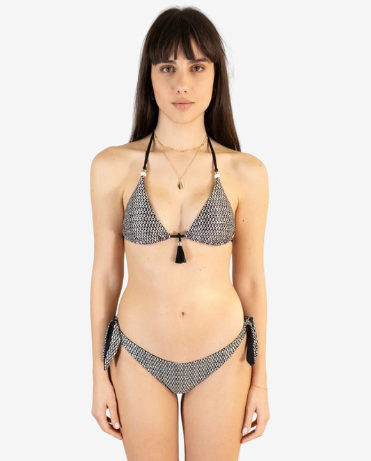 Bikini Triangolo Fantasia Bianco/Nero – Genius