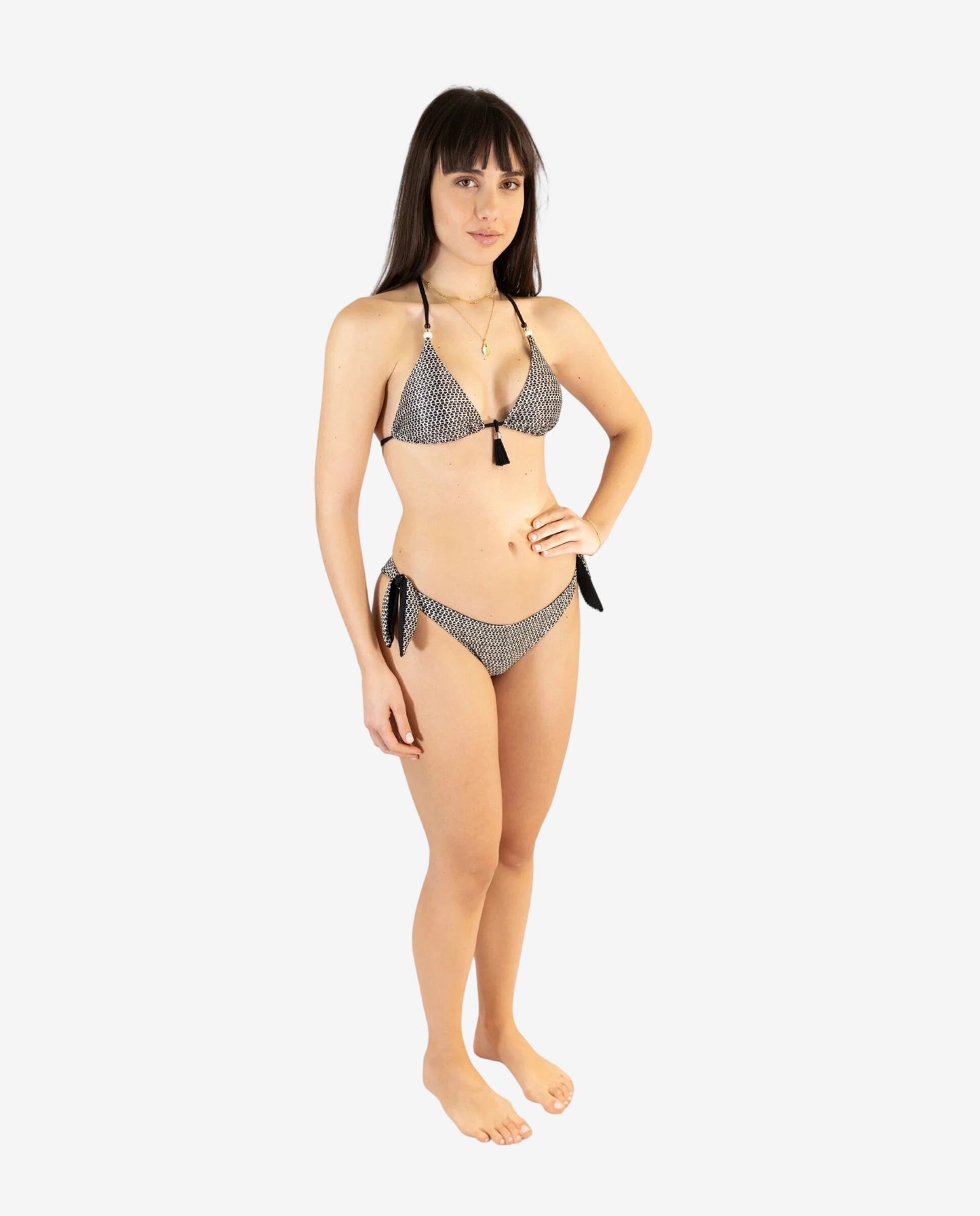 Bikini Triangolo Fantasia Bianco/Nero – Genius