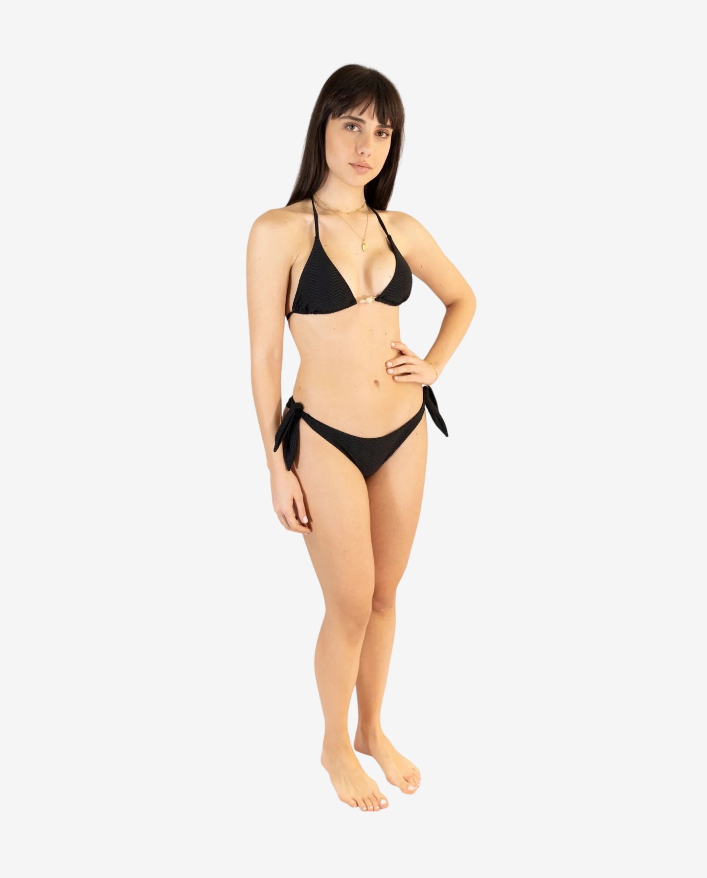 Bikini Triangolo Operato Nero/Avorio – Genius