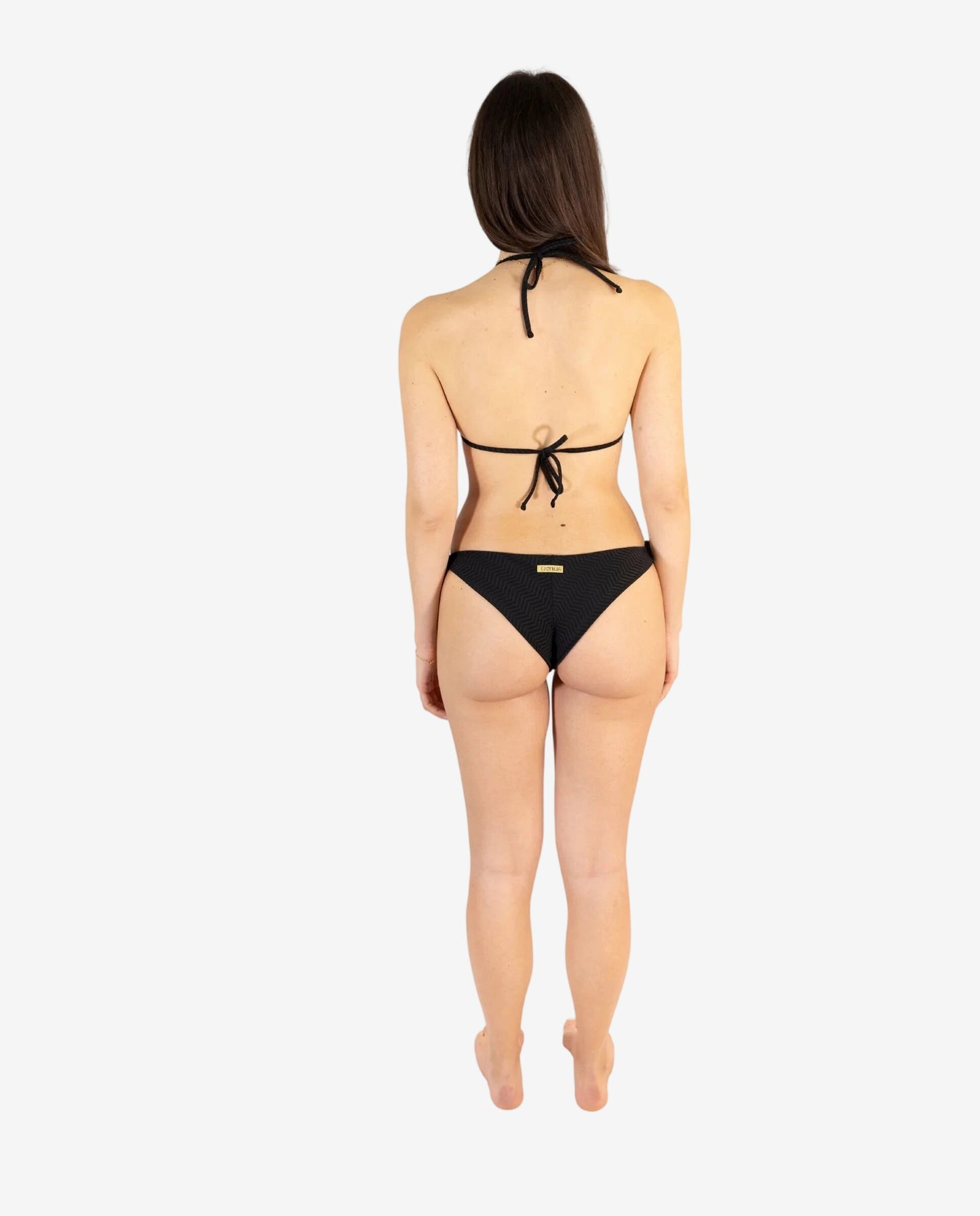 Bikini Triangolo Operato Nero/Avorio – Genius