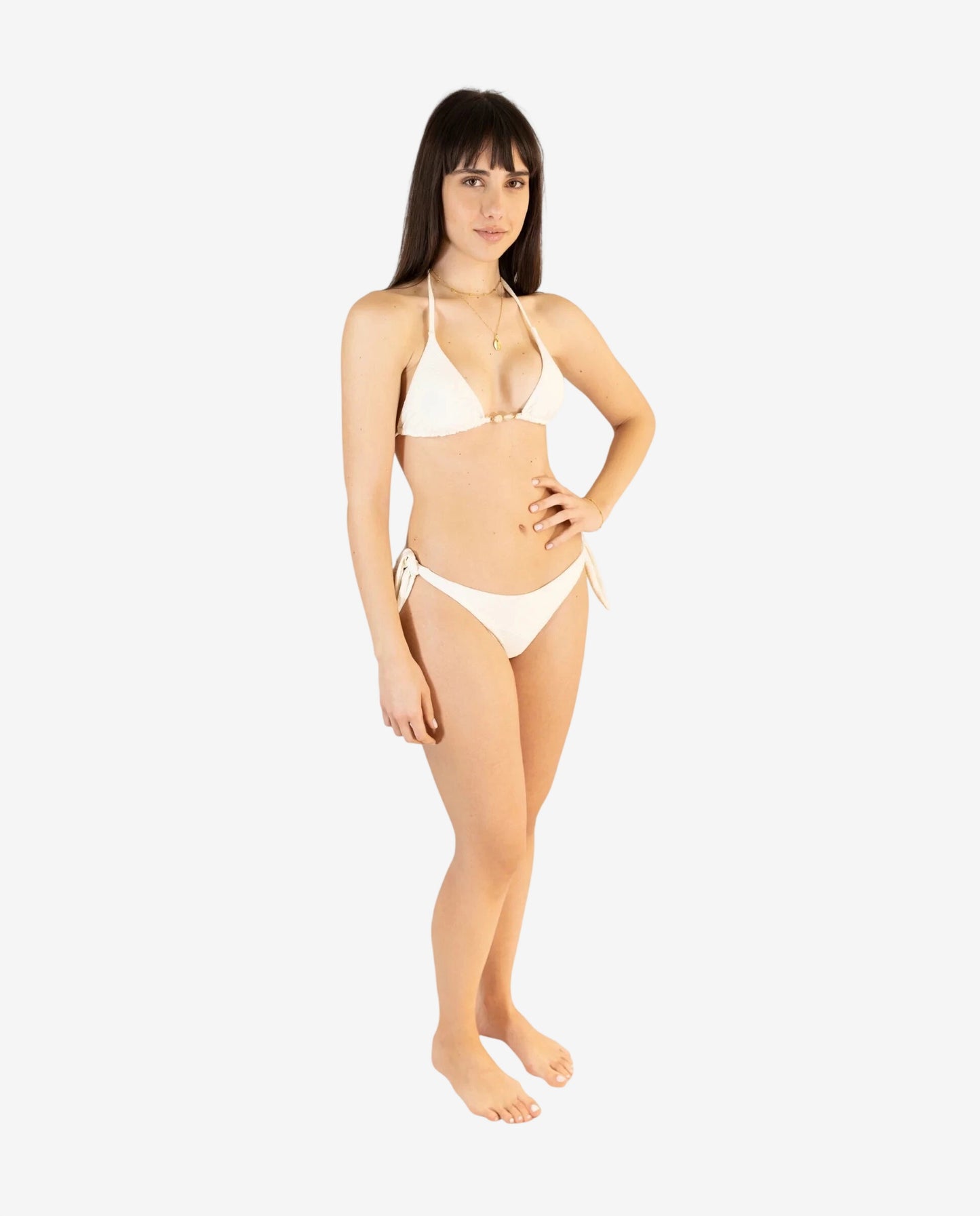 Bikini Triangolo Operato Nero/Avorio – Genius