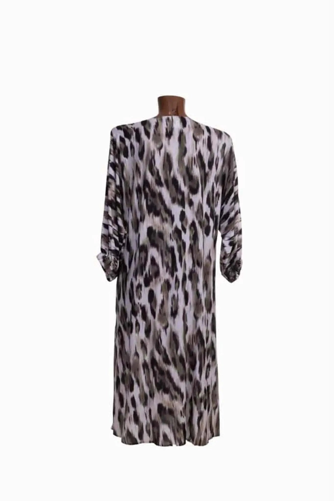 Camicione Roidal in viscosa con fantasia animalier e maniche a tre quarti.