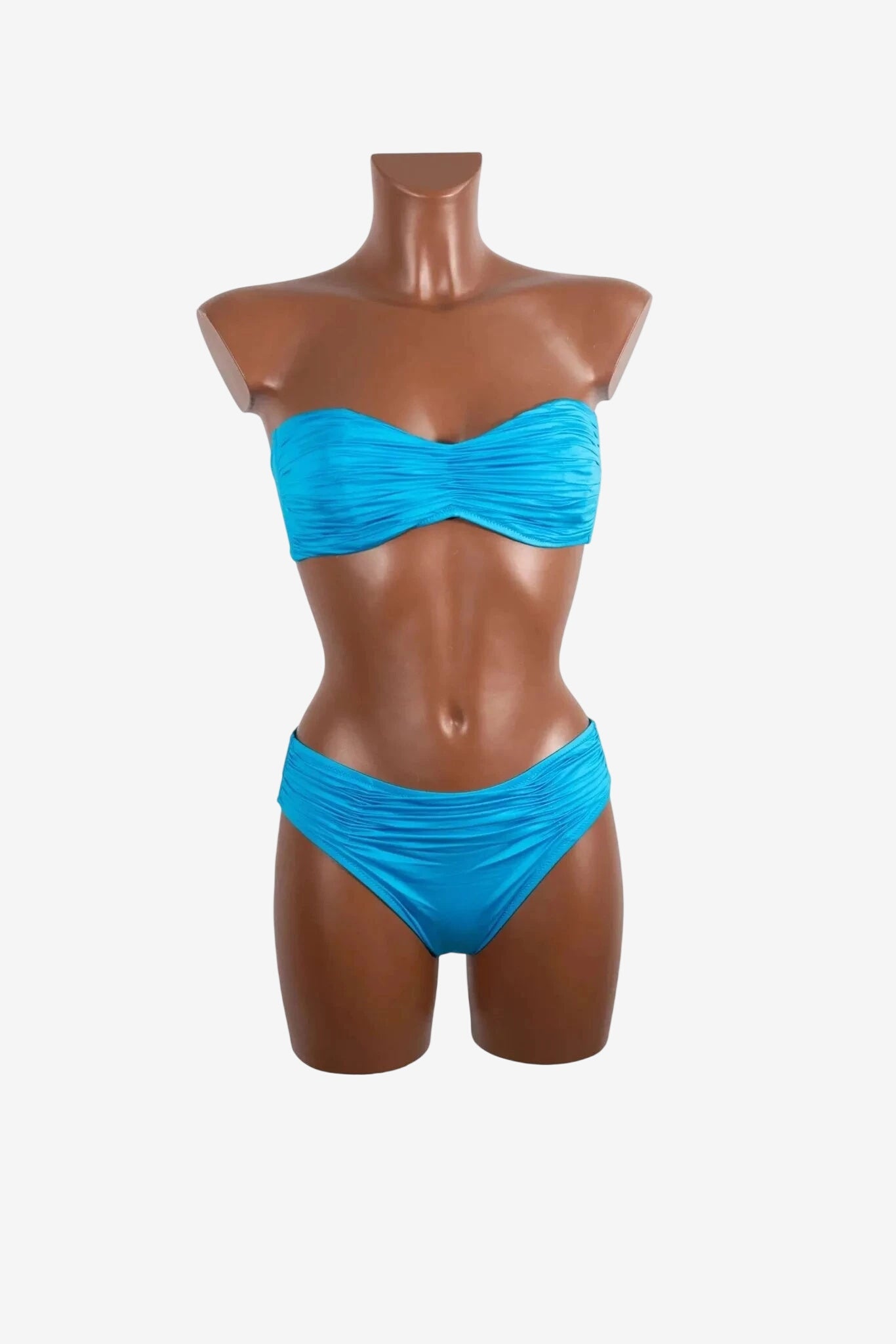 Bikini a fascia da donna Roidal di colore turchese con top senza spalline e slip coordinato.