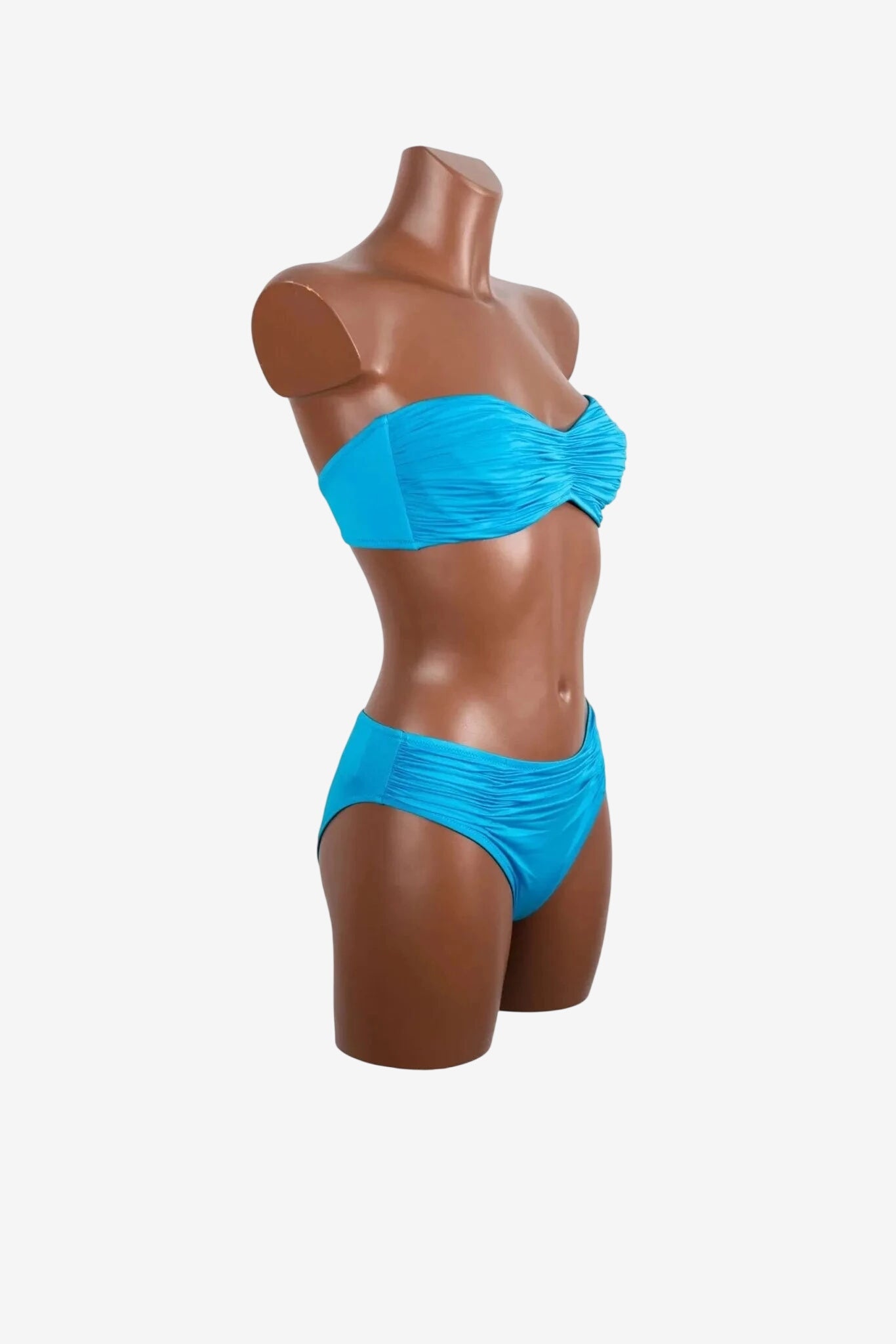 Bikini a fascia Roidal color turchese con top senza spalline e slip coordinato.