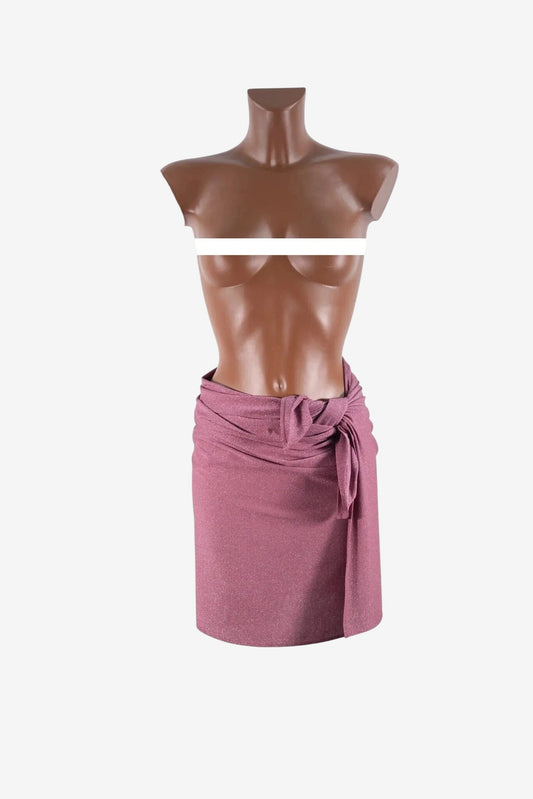 Pareo da donna Otro Amor in viscosa rosa con dettagli lurex luminosi.