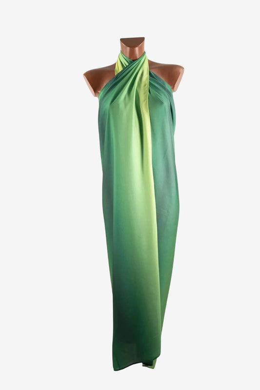 Pareo donna Marette con elegante effetto sfumato nei toni del verde lime.