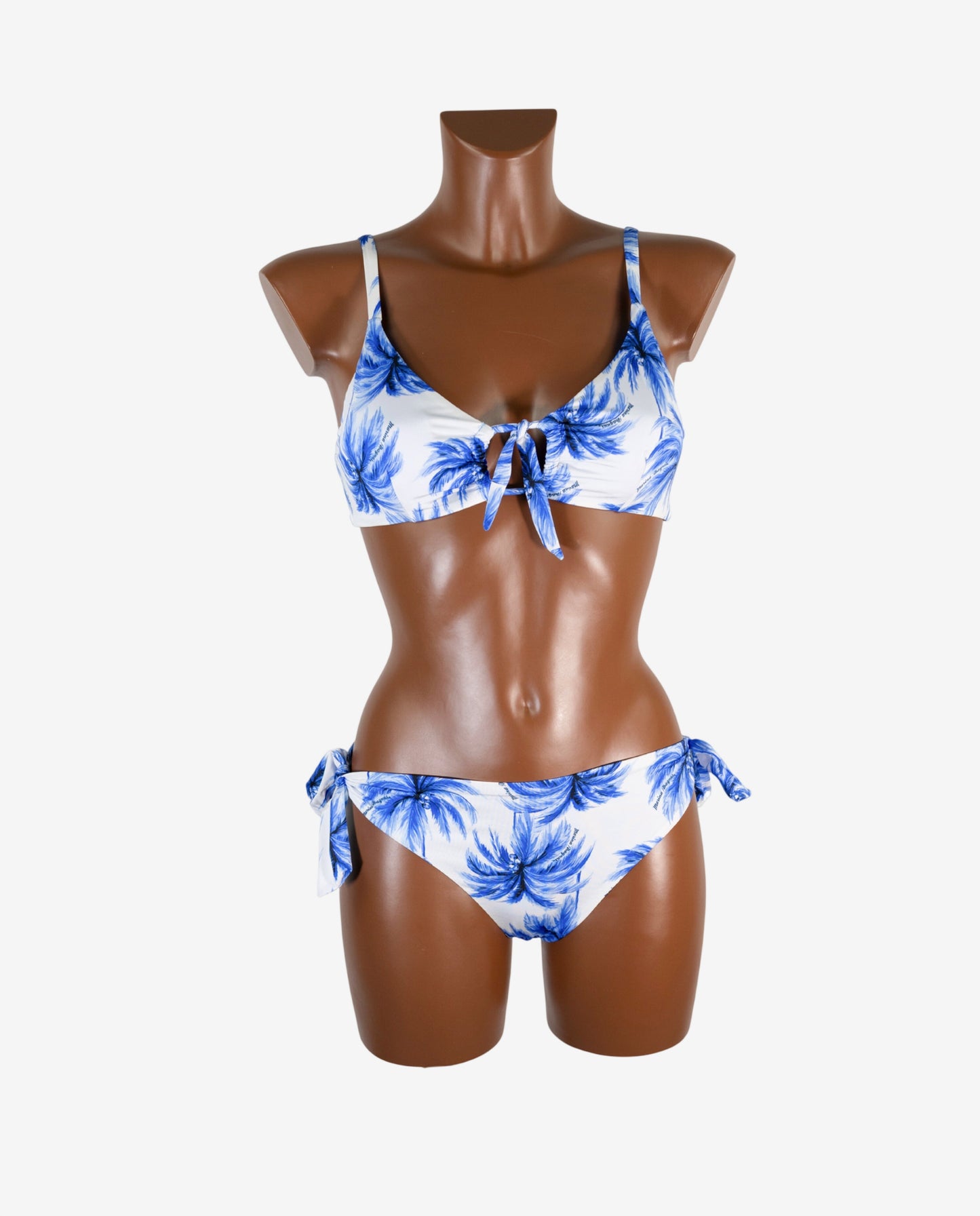 Bikini Bralette Fantasia Palme Azzurra Acquerello — Marina Abagnale