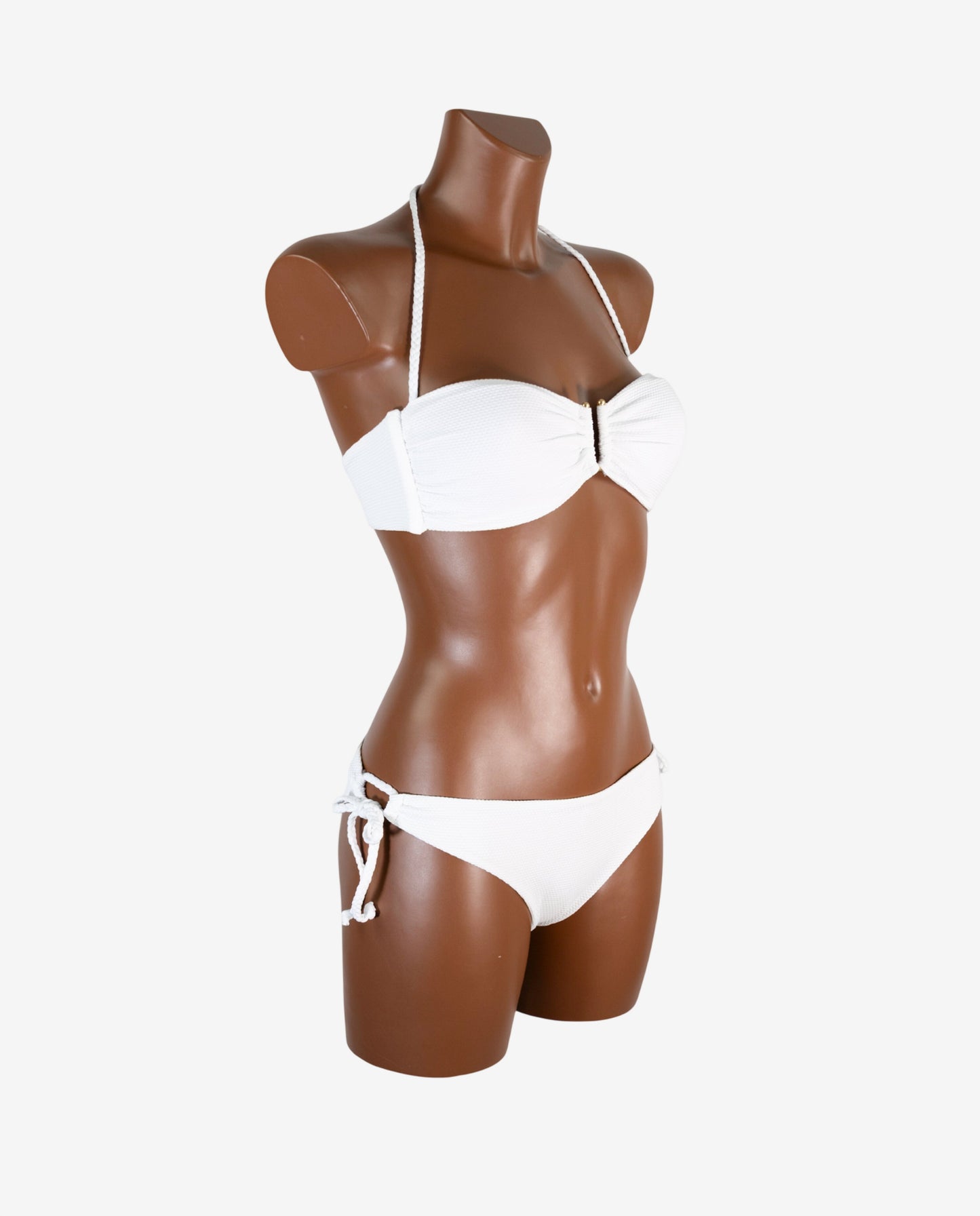 Bikini Fascia Bandeau Bianco Nido d’Ape con Ferretto — Marina Abagnale