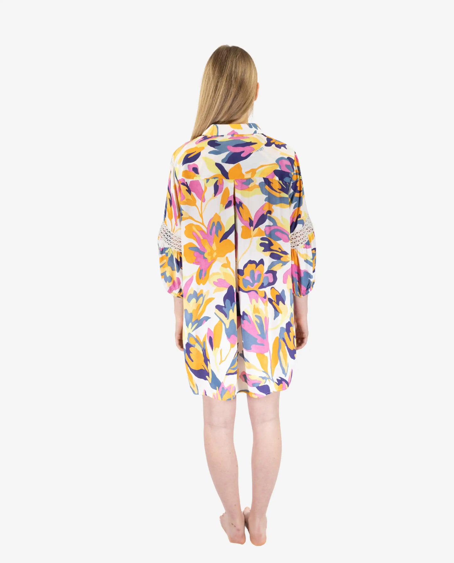 Camicione Fantasia Fiori Avorio - Olivia Gold