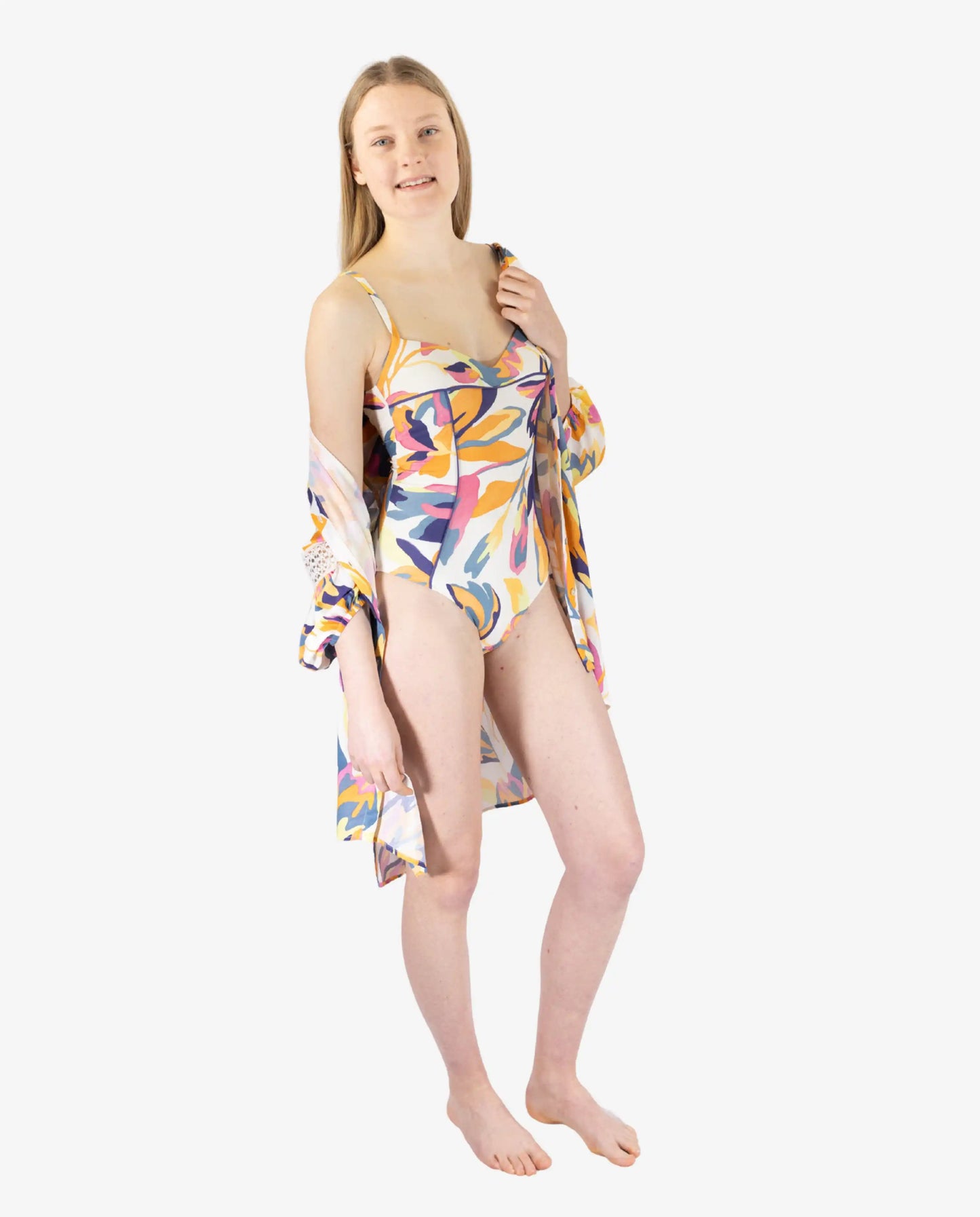 Camicione Fantasia Fiori Avorio - Olivia Gold