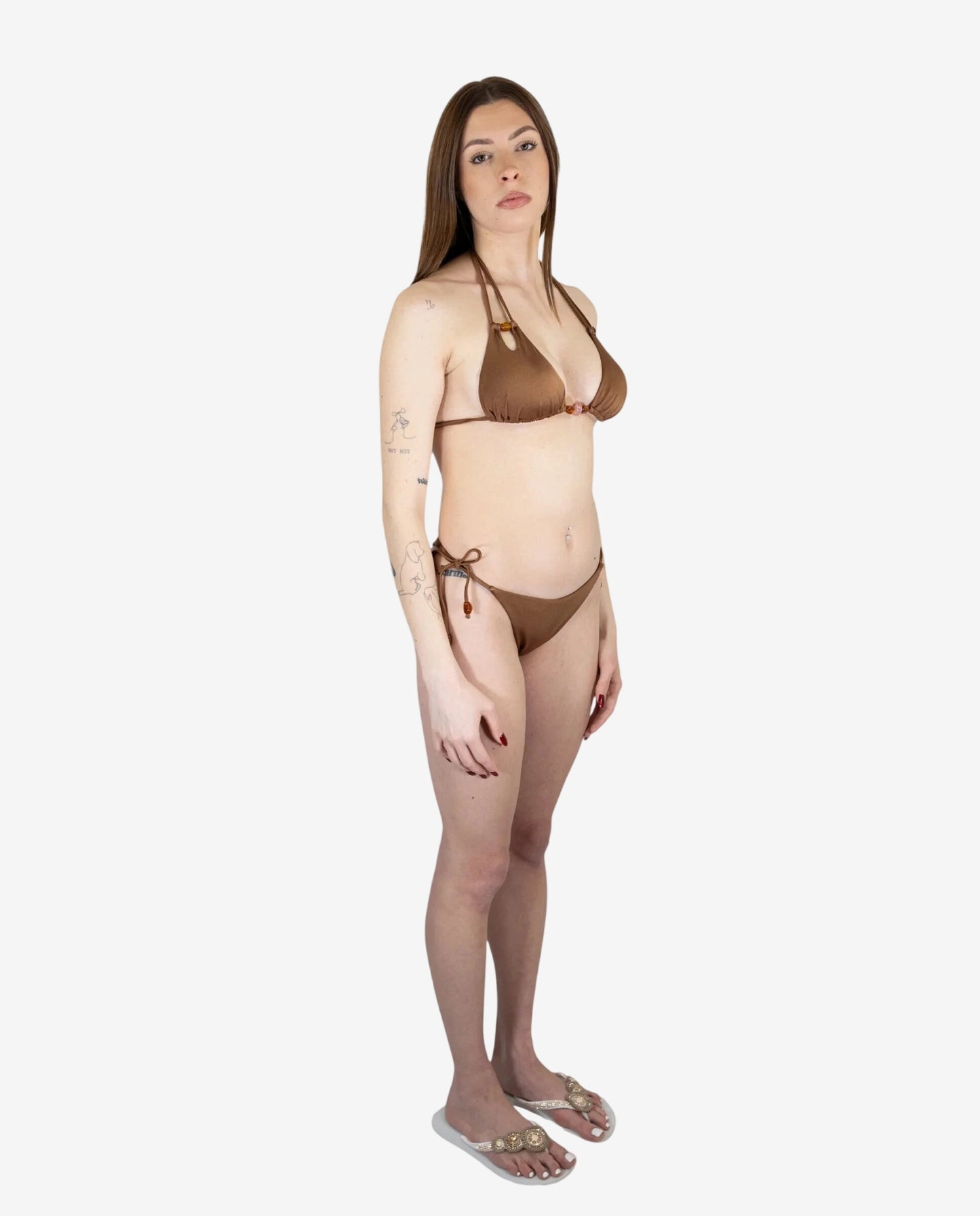 Bikini Triangolo Marrone con Accessorio – Otro Amor