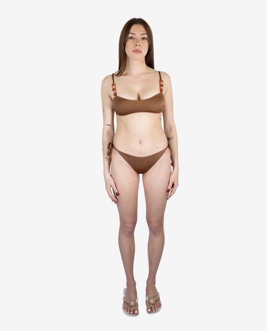 Bikini Bralette Marrone con Accessorio – Otro Amor