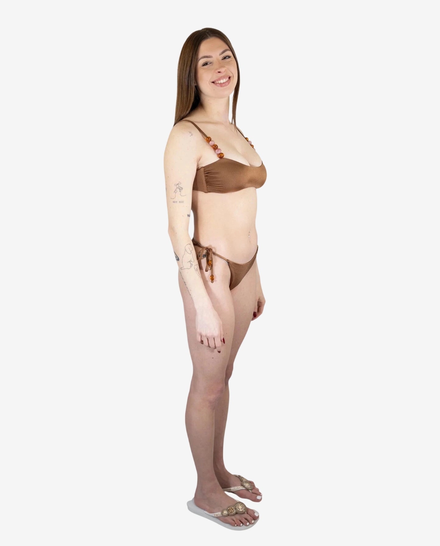 Bikini Bralette Marrone con Accessorio – Otro Amor