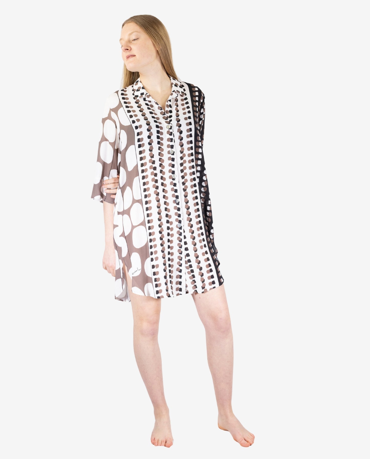 Camicione Cover-Up Stampa Geometrica